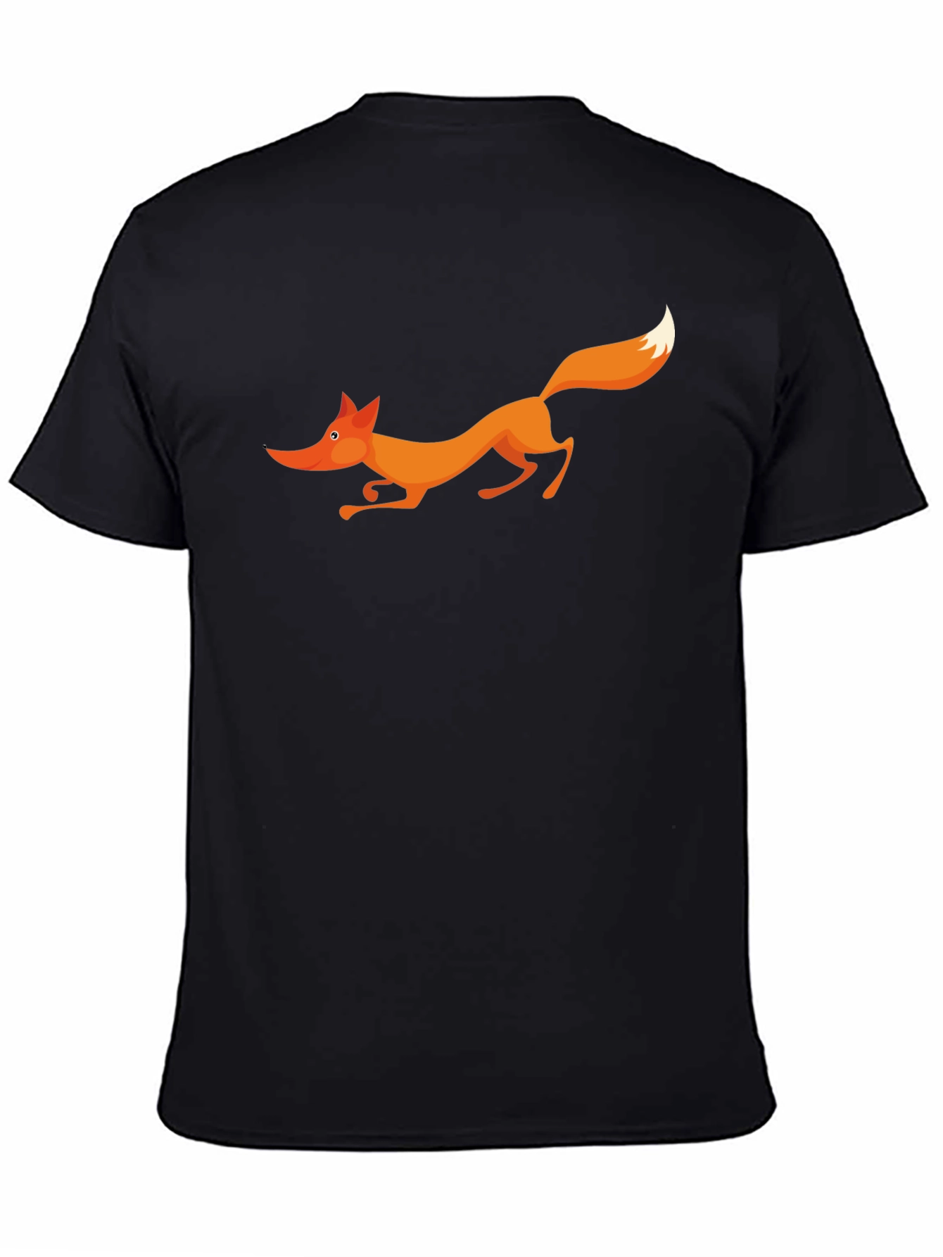 Fox Graphic Black T-Shirt - Cartoon Animal Tee