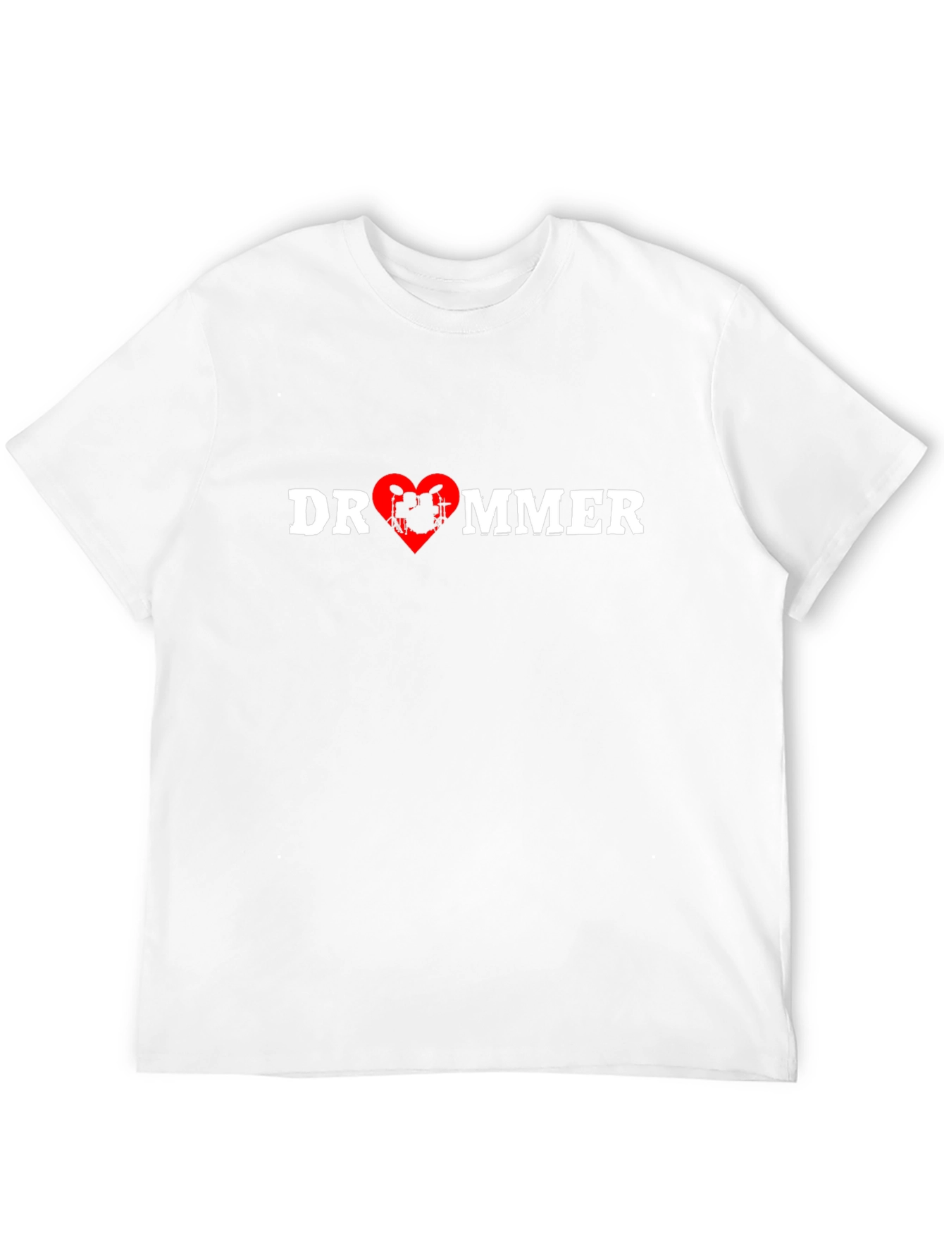 Drummer Love Heart T-Shirt - Black