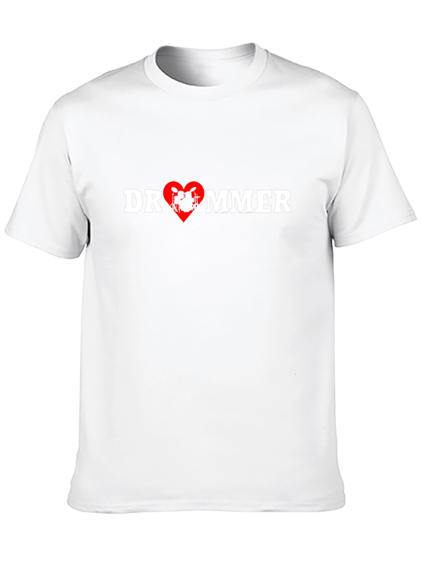 Drummer Love Heart T-Shirt - Black