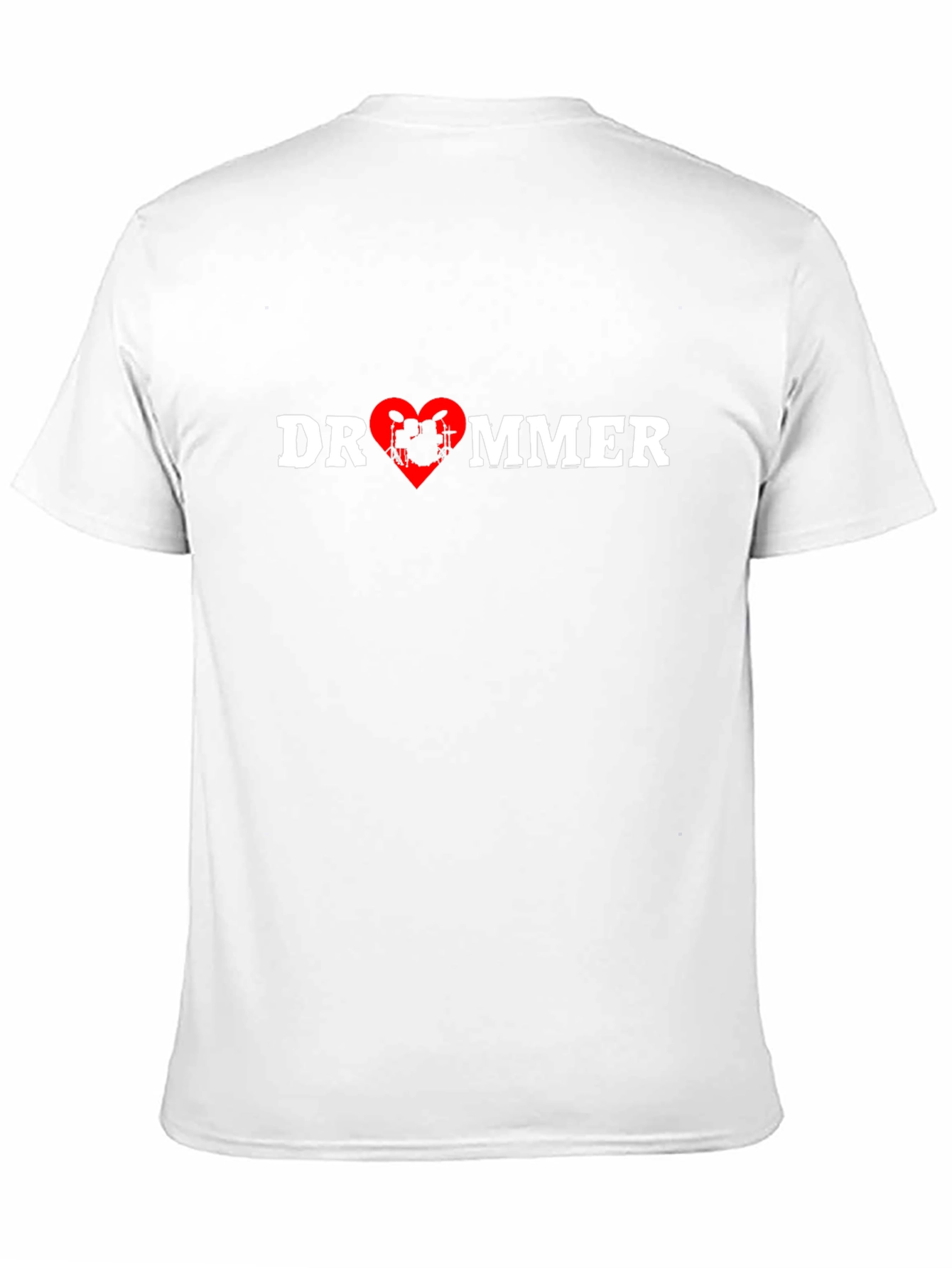 Drummer Love Heart T-Shirt - Black