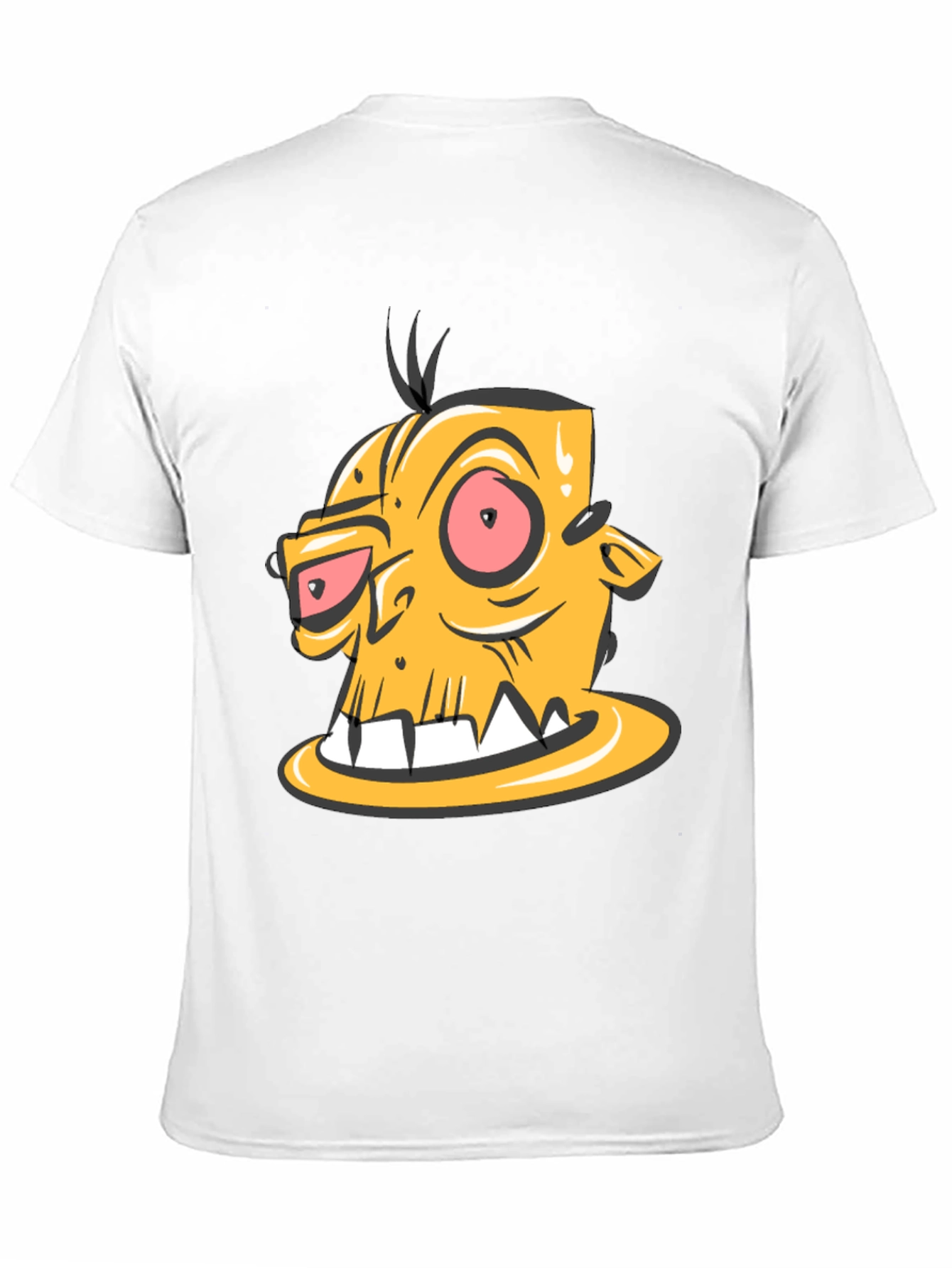 Cartoon Zombie Head Graphic Black T-Shirt