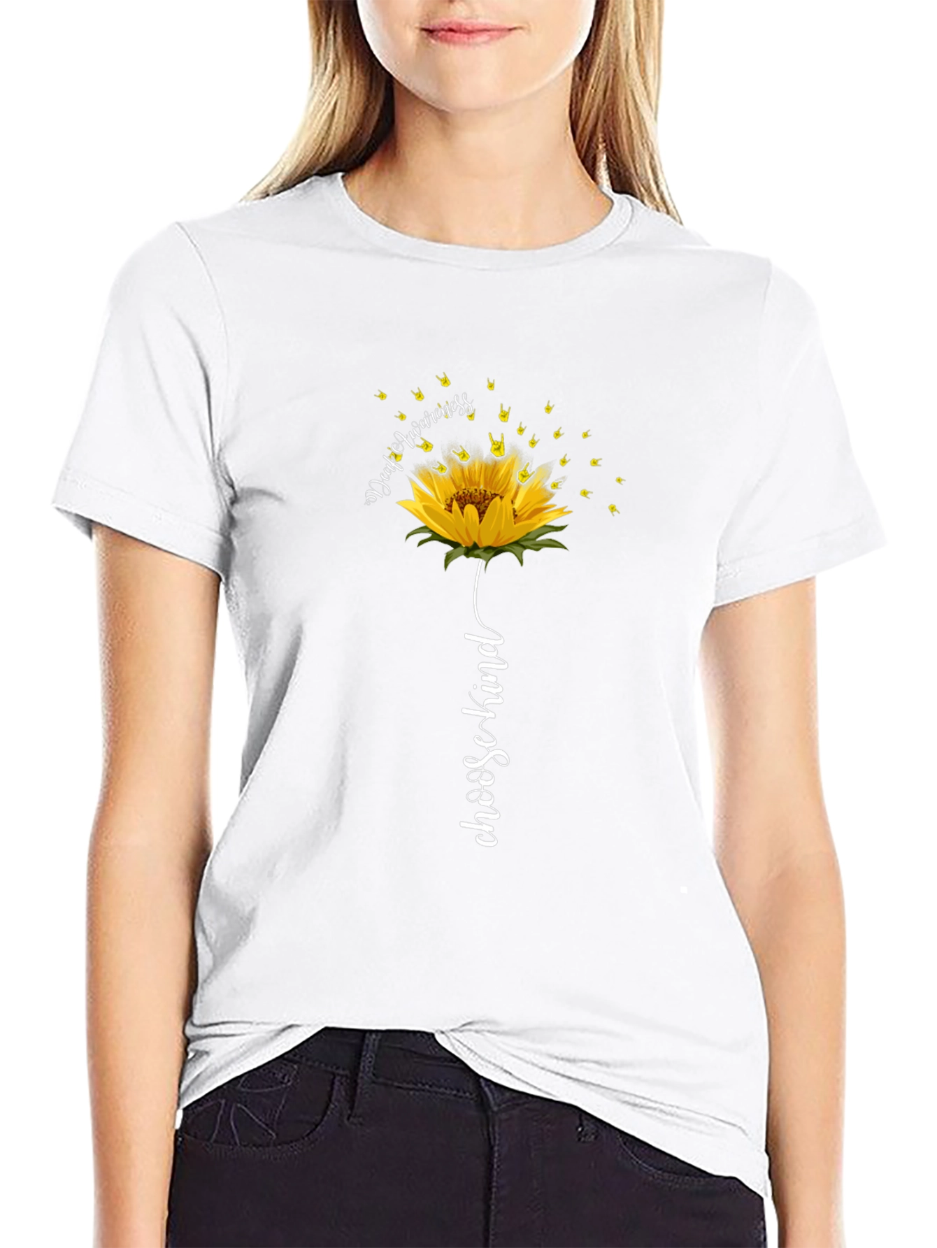 Deaf Awareness Sunflower T-Shirt