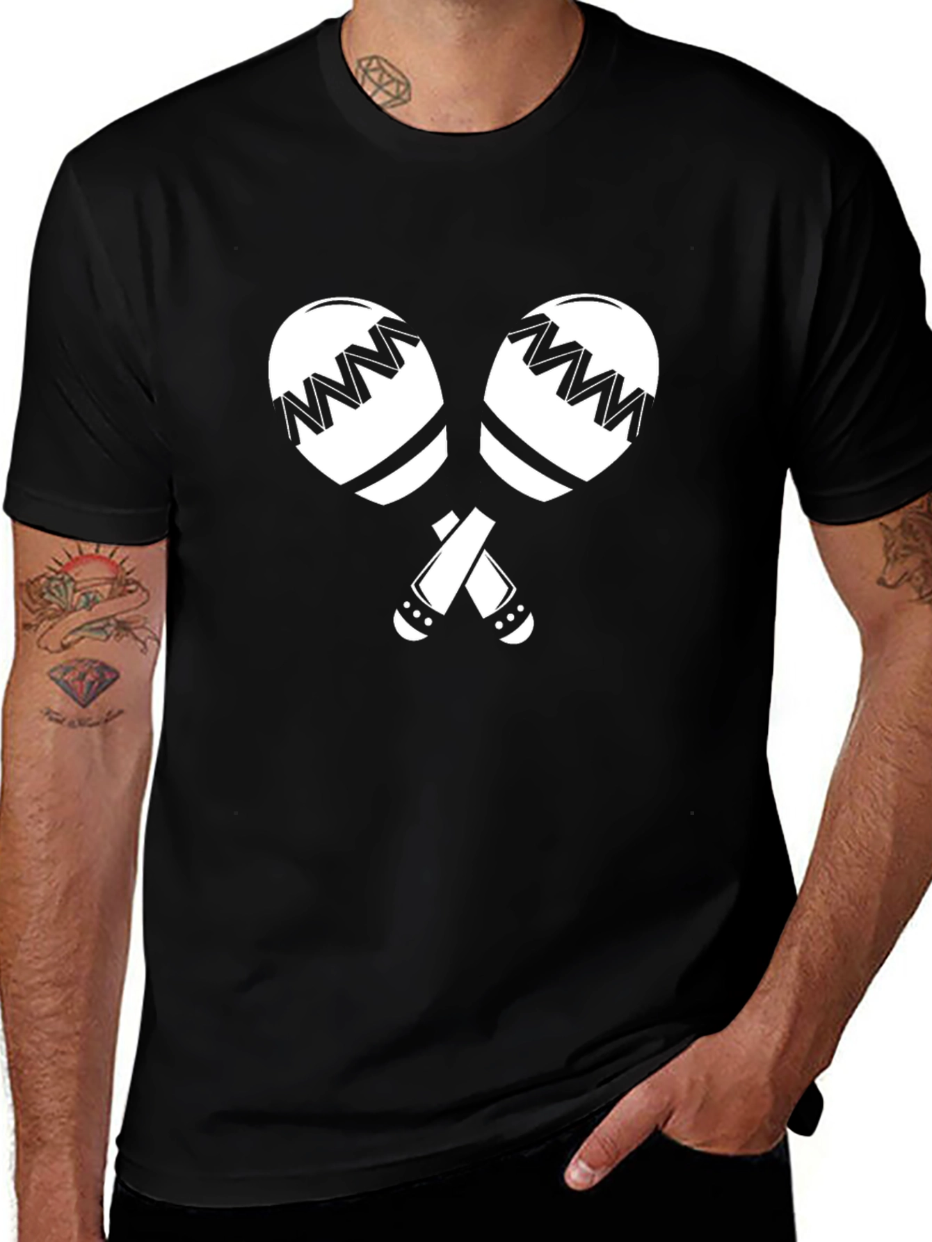 Maracas Graphic Tee - Black Casual T-Shirt