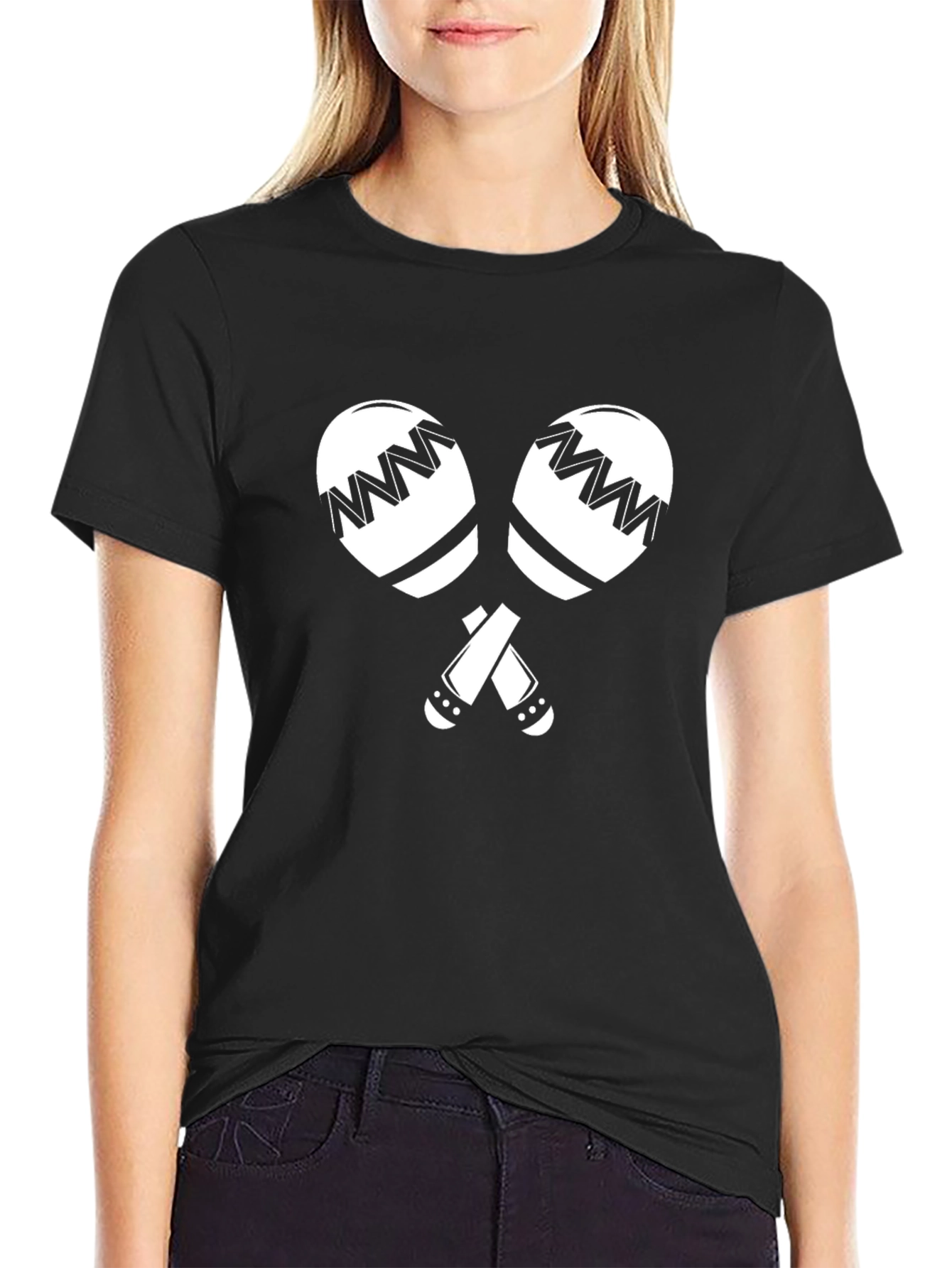 Maracas Graphic Tee - Black Casual T-Shirt