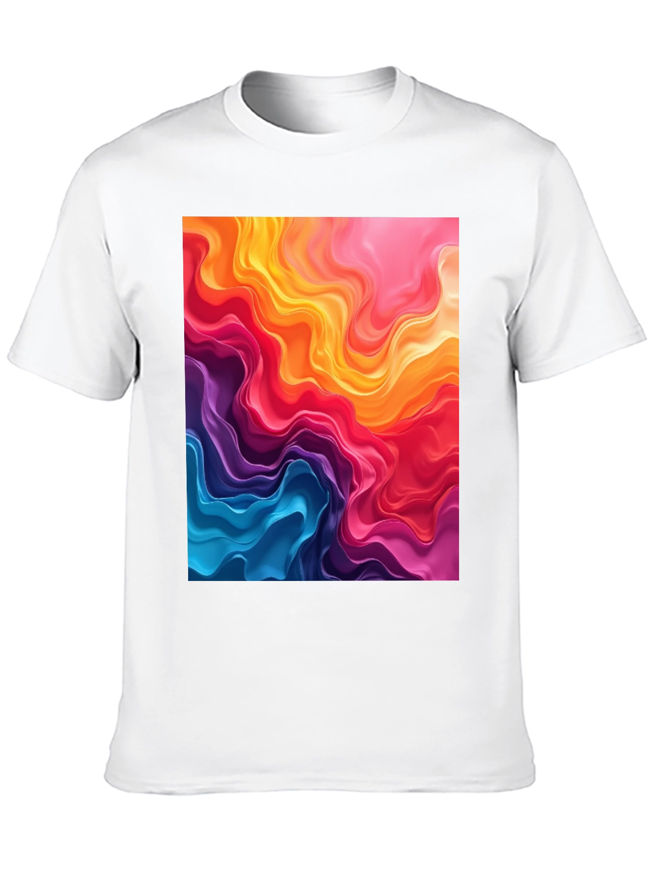 Vibrant Abstract Swirls Graphic Black T-Shirt