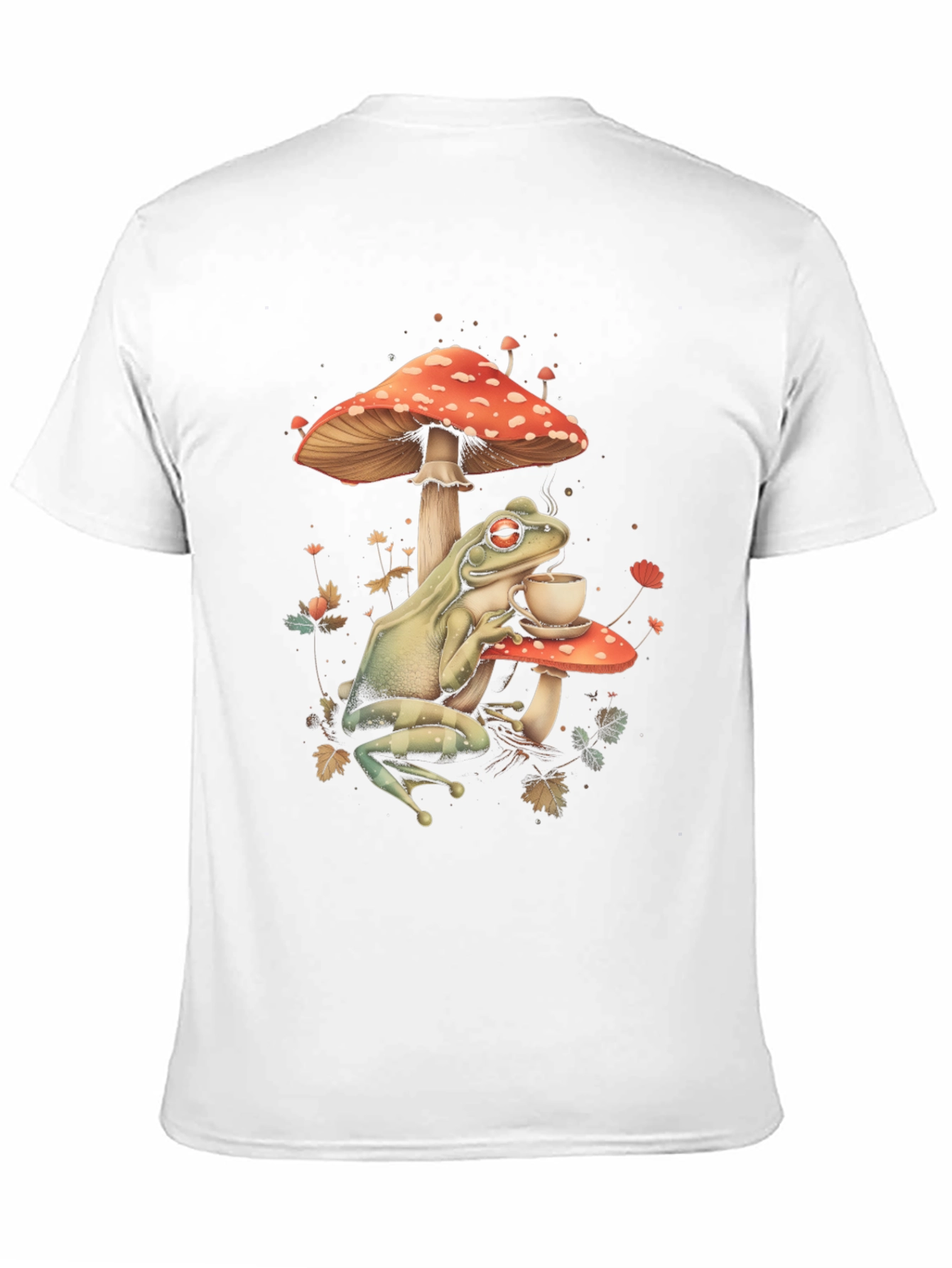 Frog Sipping Tea on Mushroom T-Shirt