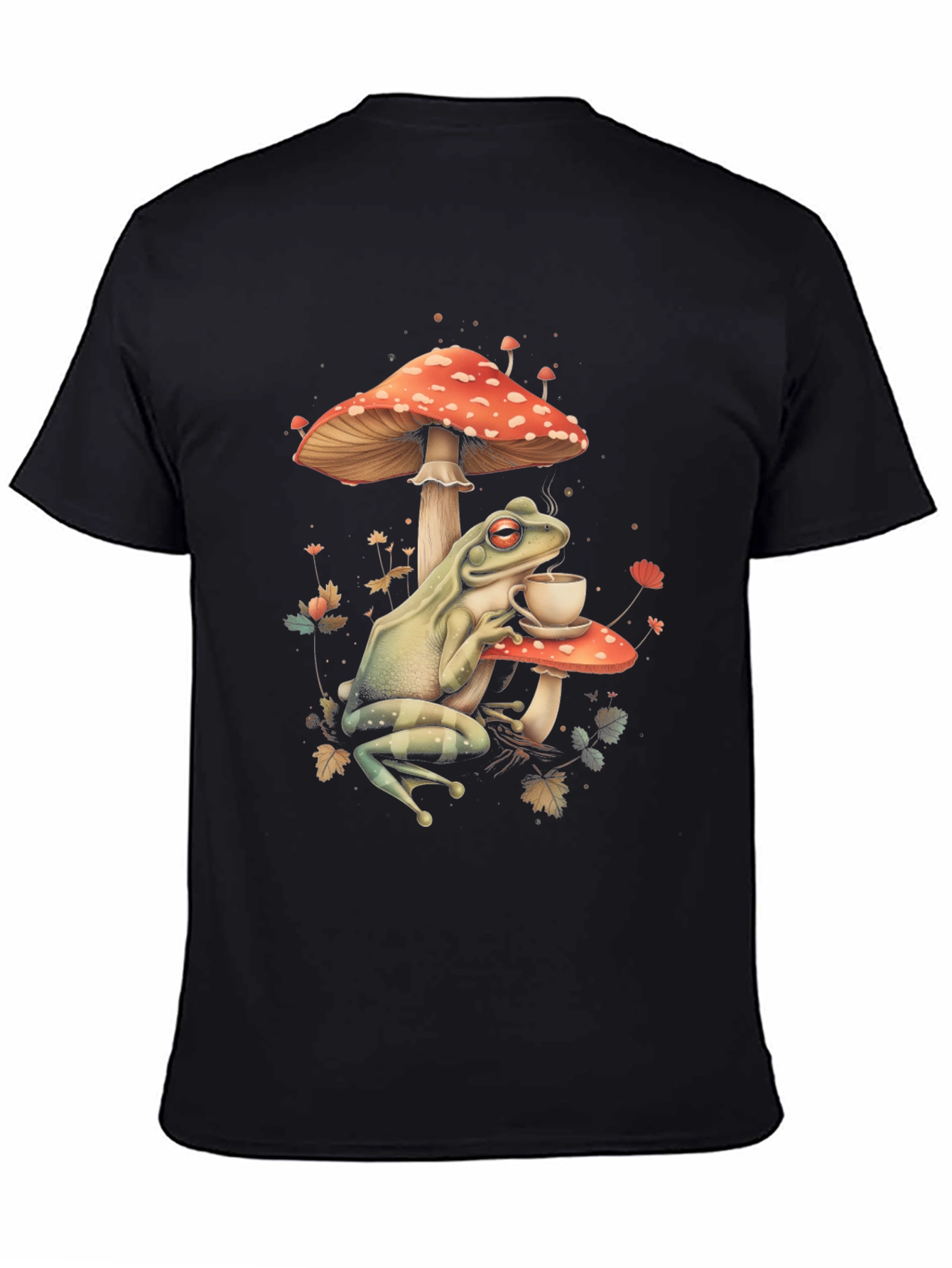 Frog Sipping Tea on Mushroom T-Shirt