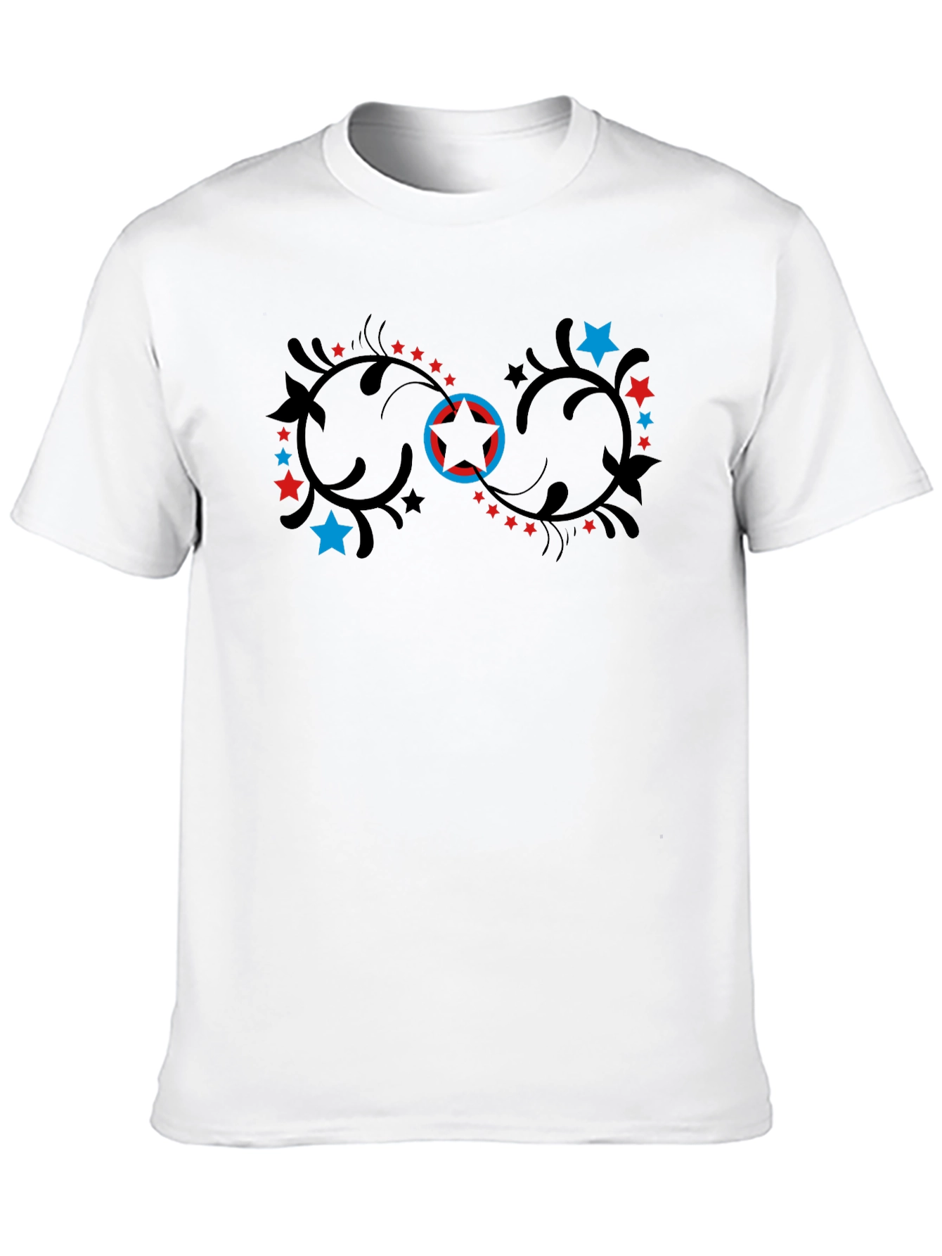 Stylish Black T-Shirt with Infinity Star Design