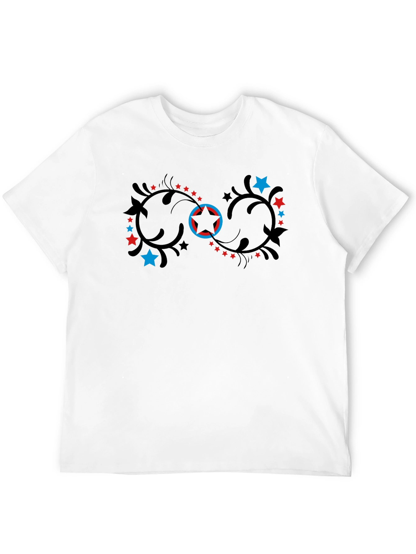 Stylish Black T-Shirt with Infinity Star Design