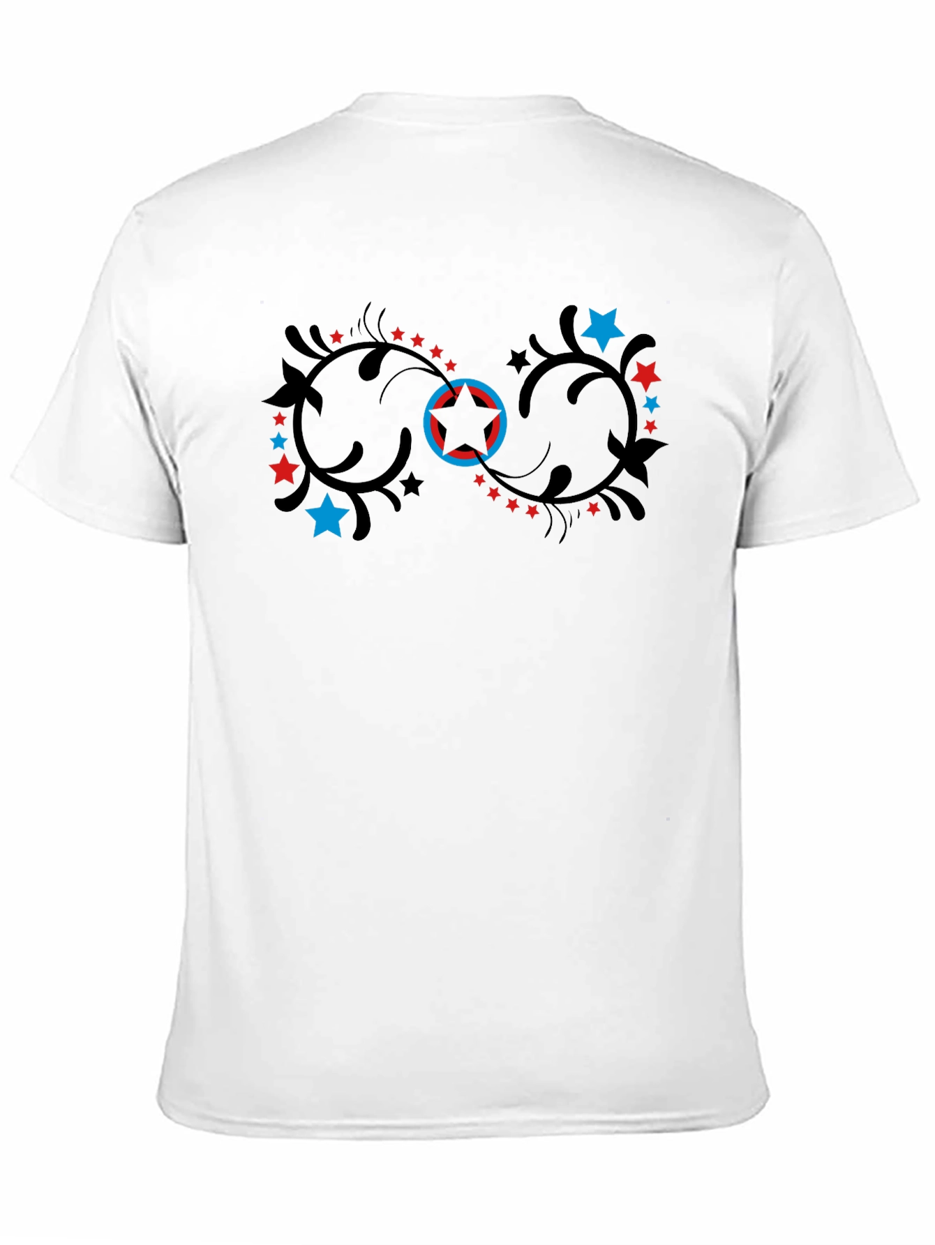 Stylish Black T-Shirt with Infinity Star Design