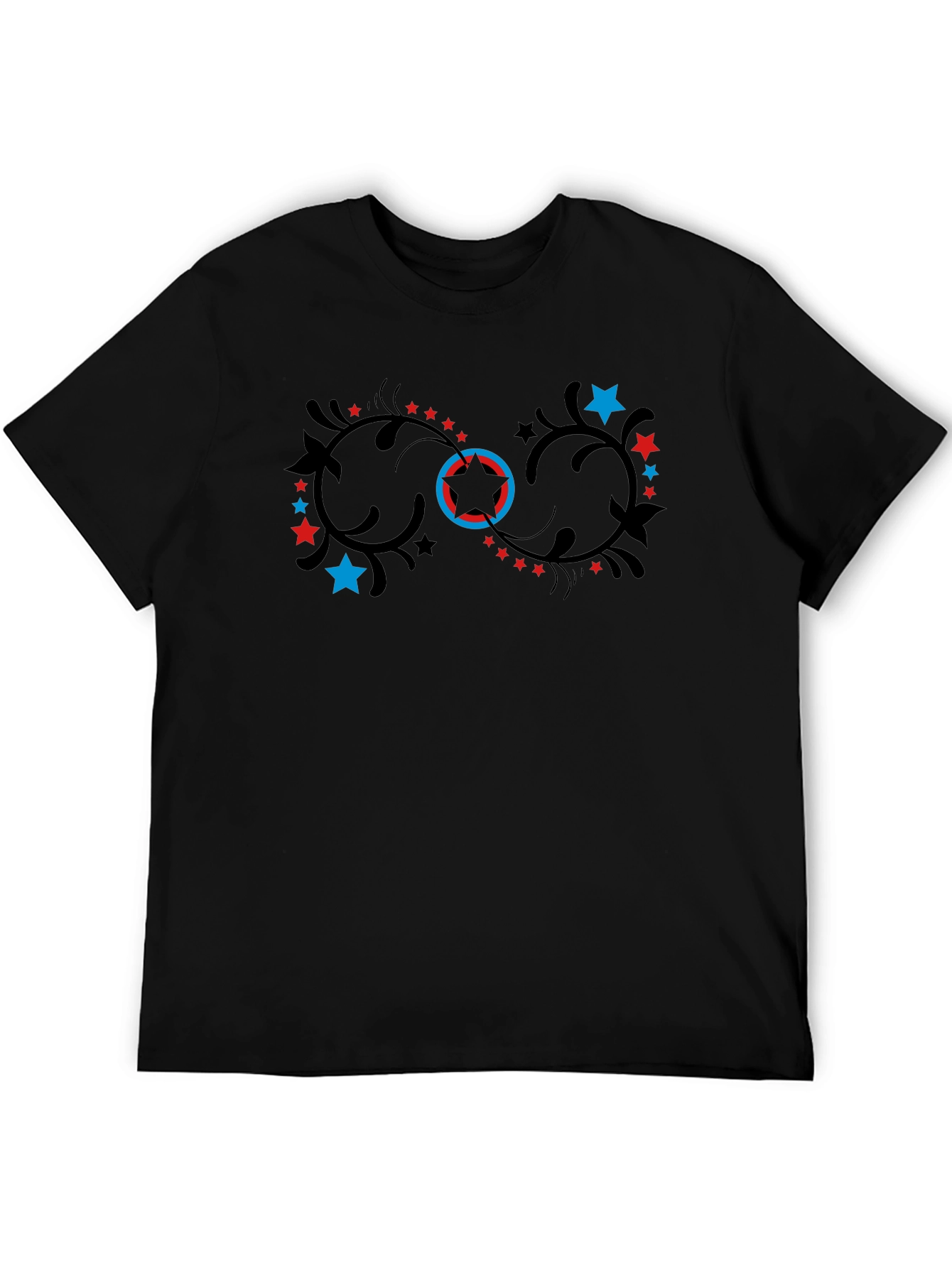 Stylish Black T-Shirt with Infinity Star Design