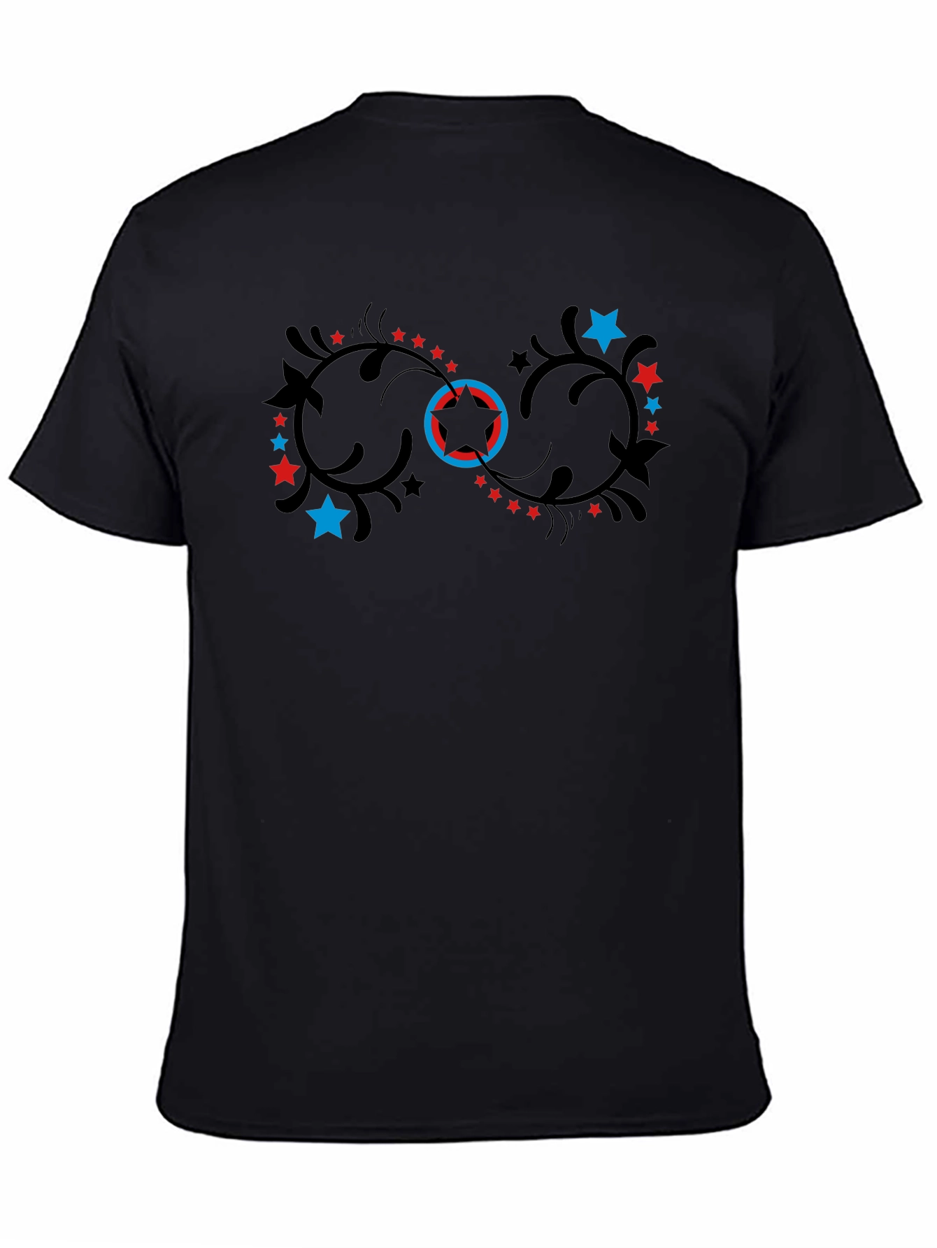 Stylish Black T-Shirt with Infinity Star Design