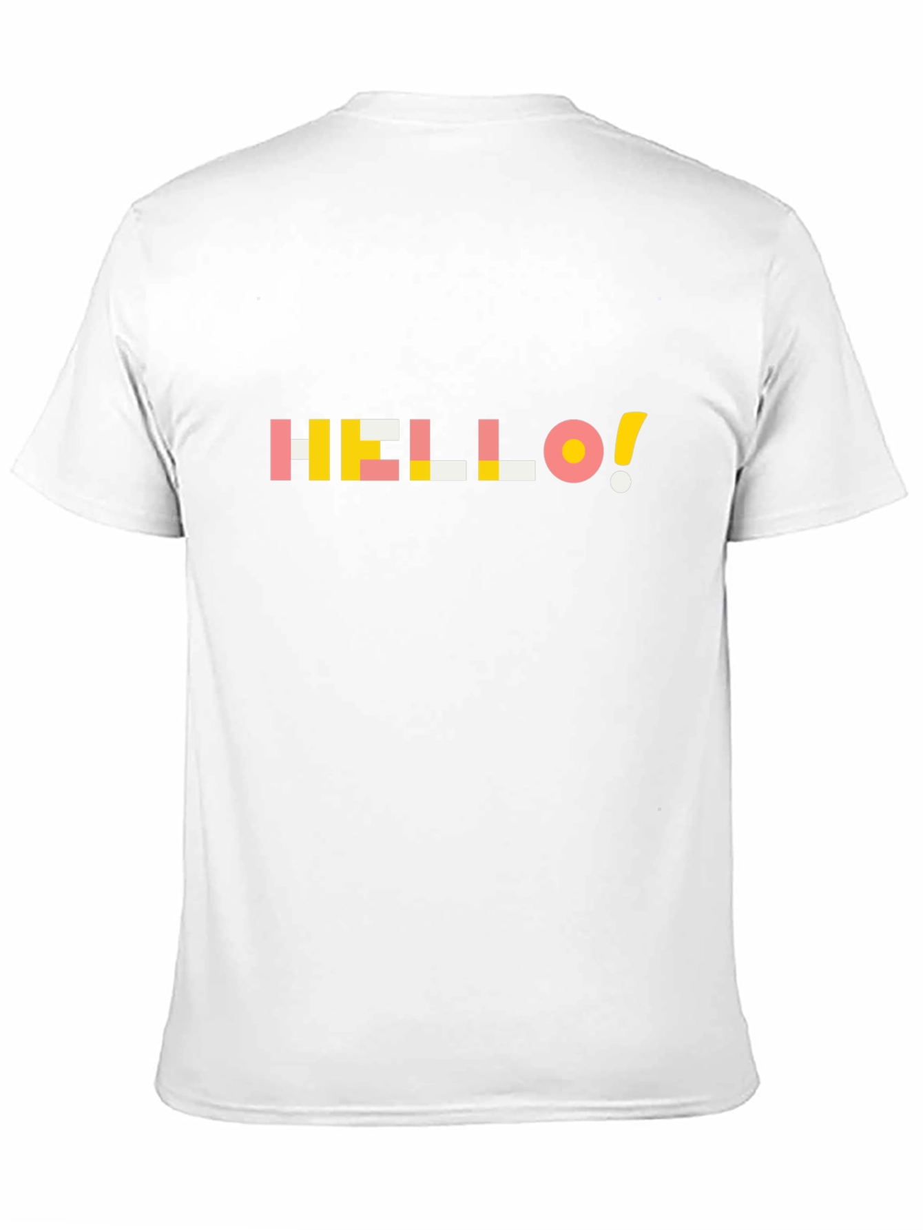 Geometric Hello Graphic Tee - Soft Black Cotton