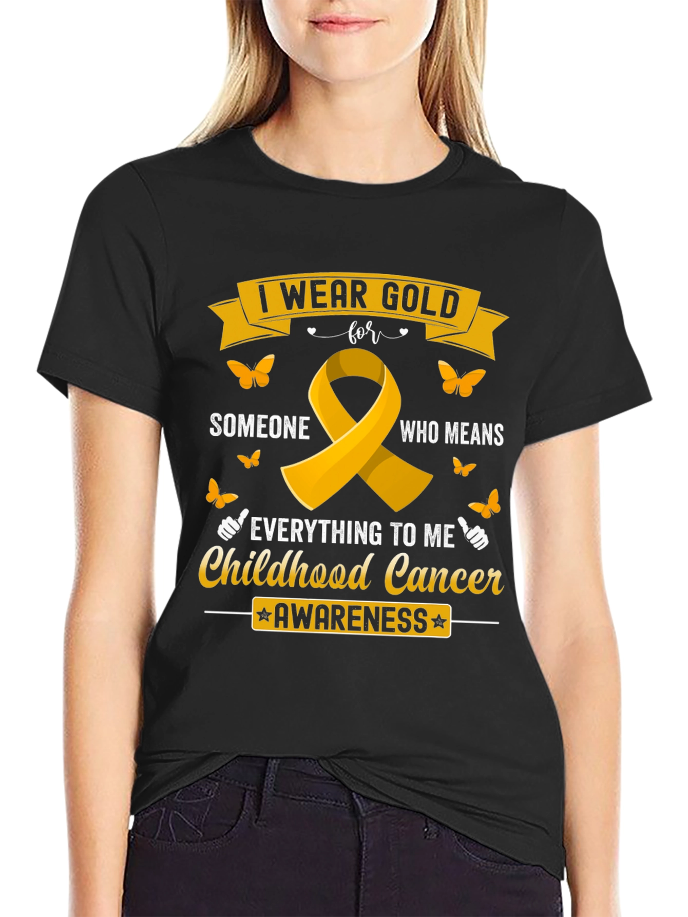 Childhood Cancer Awareness Gold Ribbon T-Shirt
