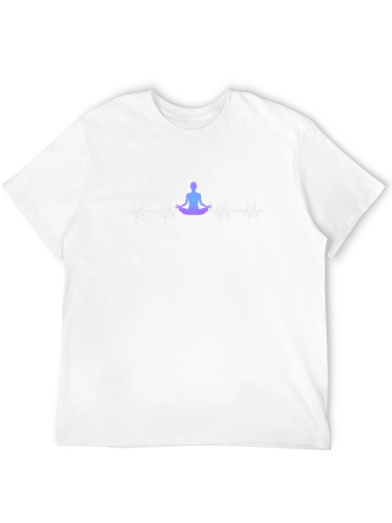 Yoga Heartbeat Black T-Shirt - Meditation Design