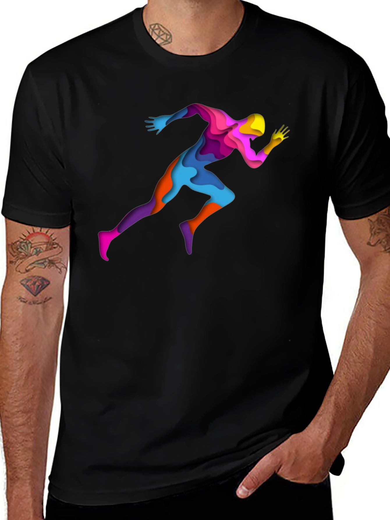 Runner Graphic Tee - Stylish Black T-Shirt