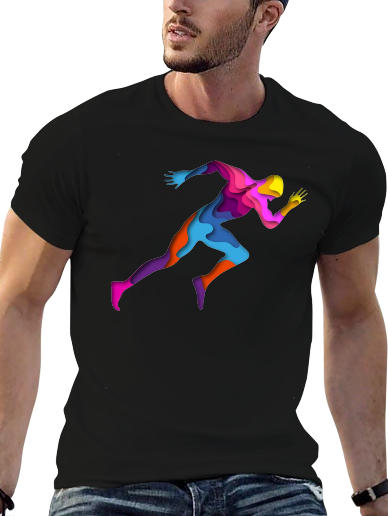 Runner Graphic Tee - Stylish Black T-Shirt