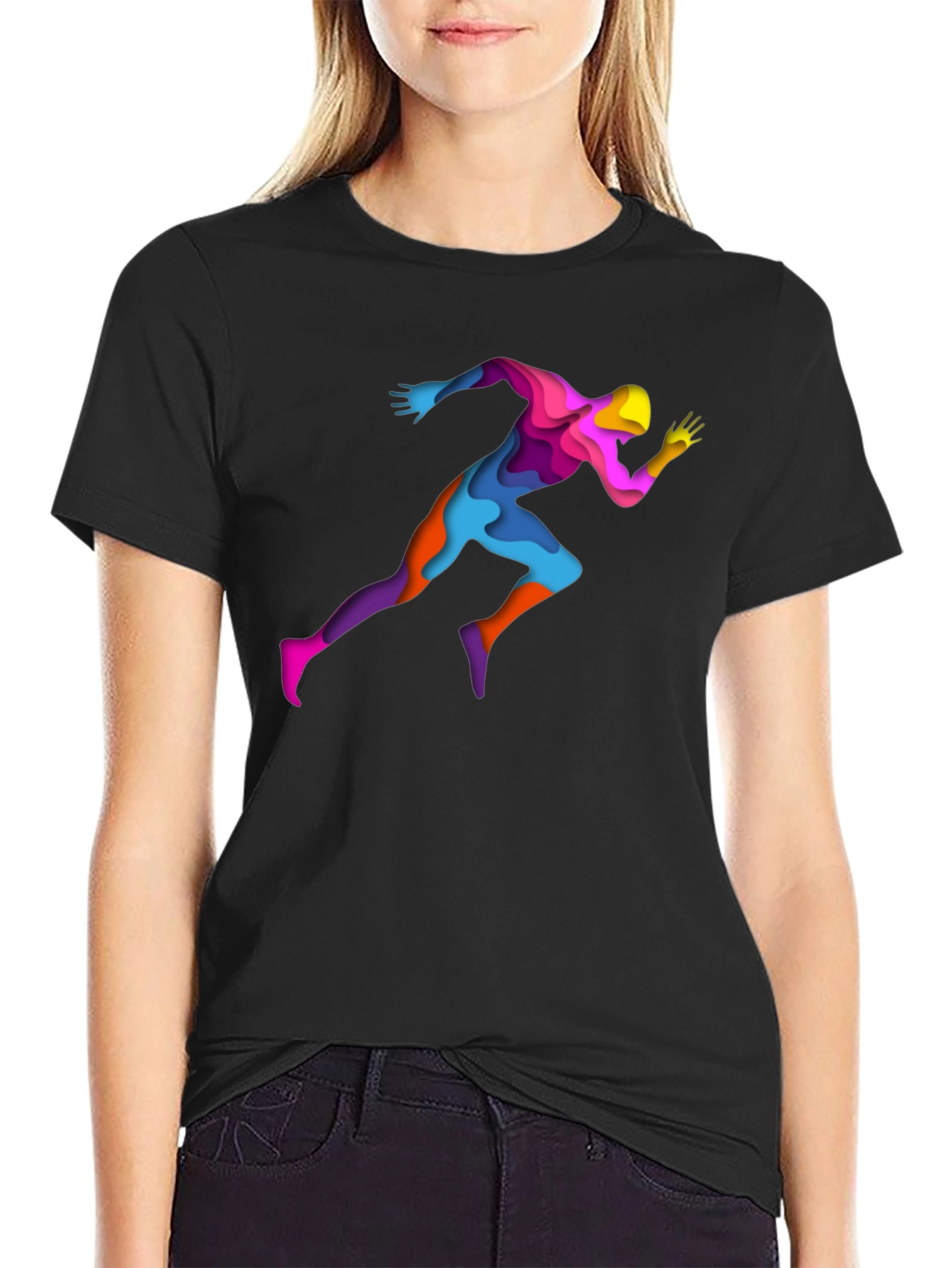 Runner Graphic Tee - Stylish Black T-Shirt