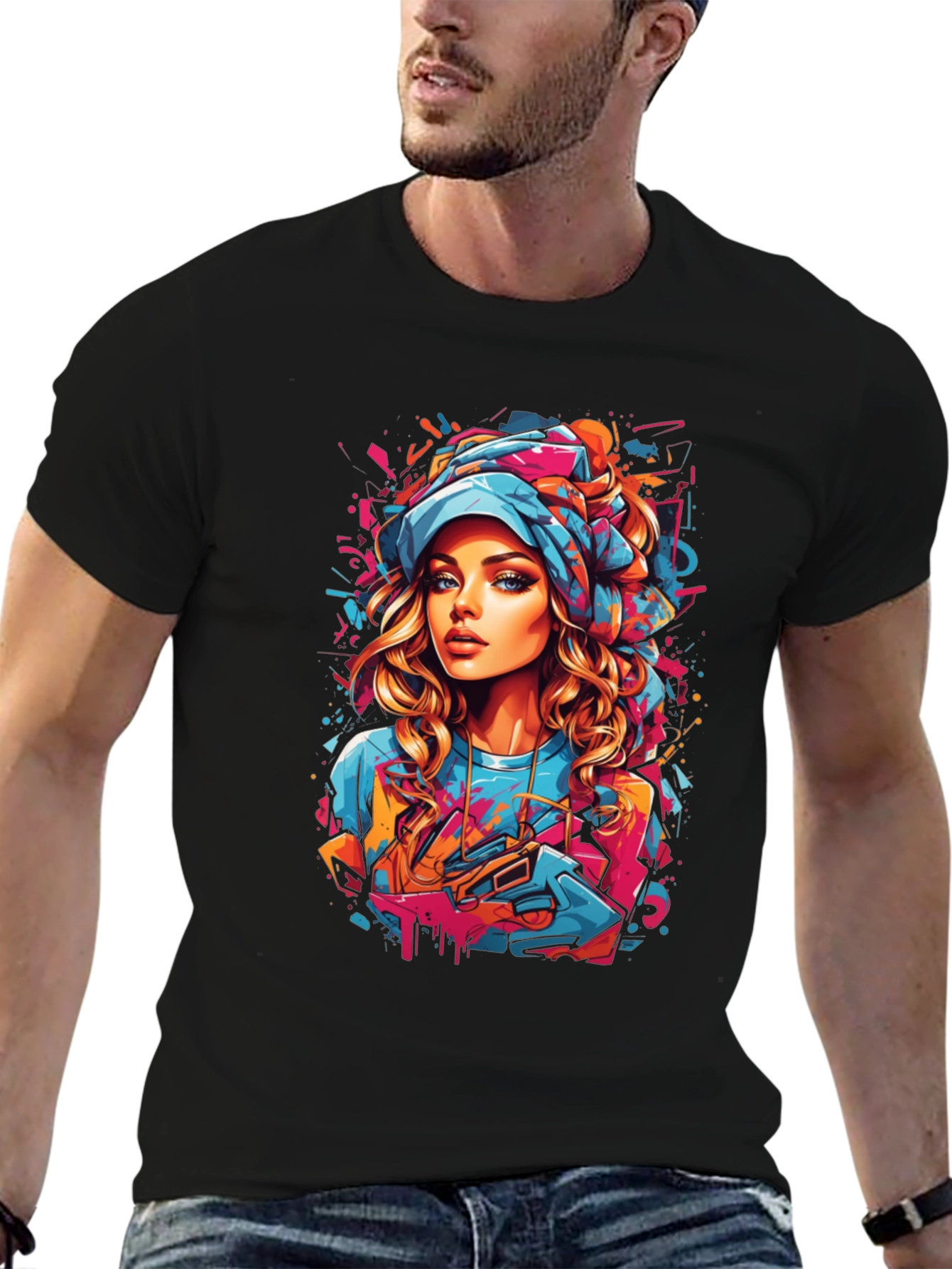 Graphic Tee: Woman with Head Scarf