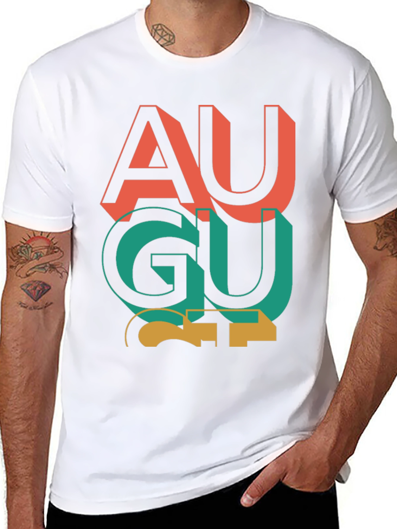 August Graphic Tee - Stylish Mens T-Shirt