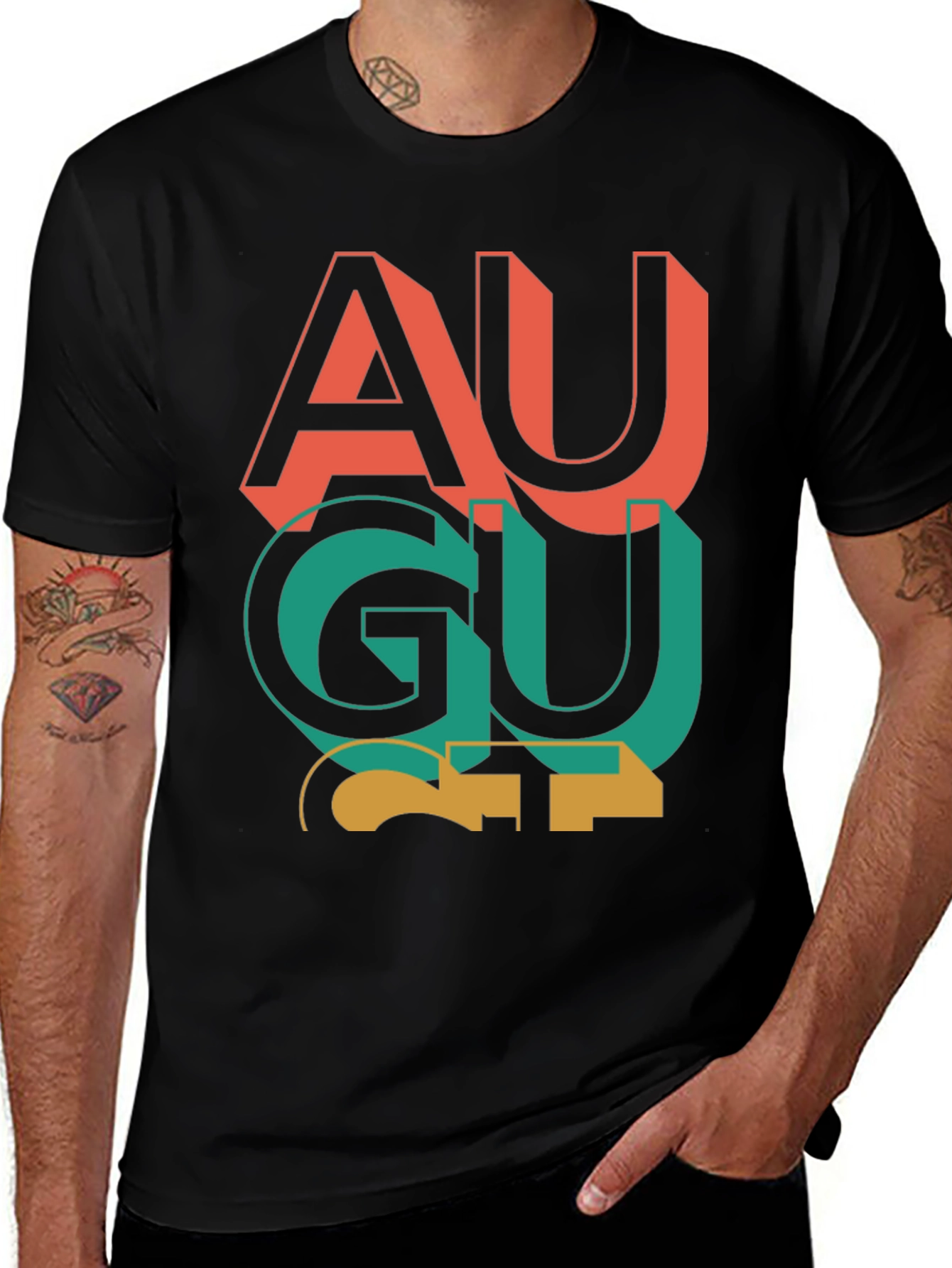 August Graphic Tee - Stylish Mens T-Shirt
