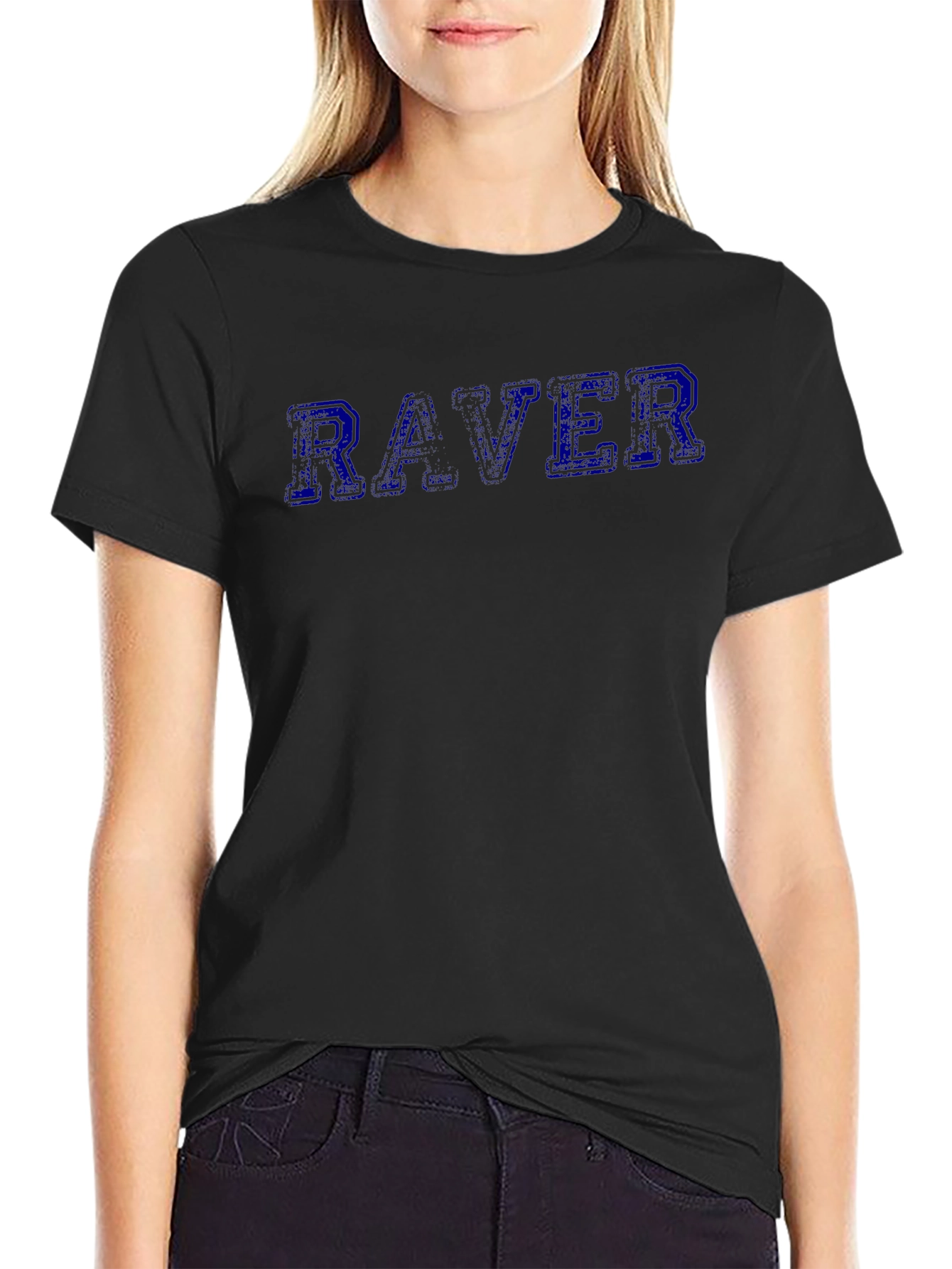 Raver Graphic Print T-Shirt - Black