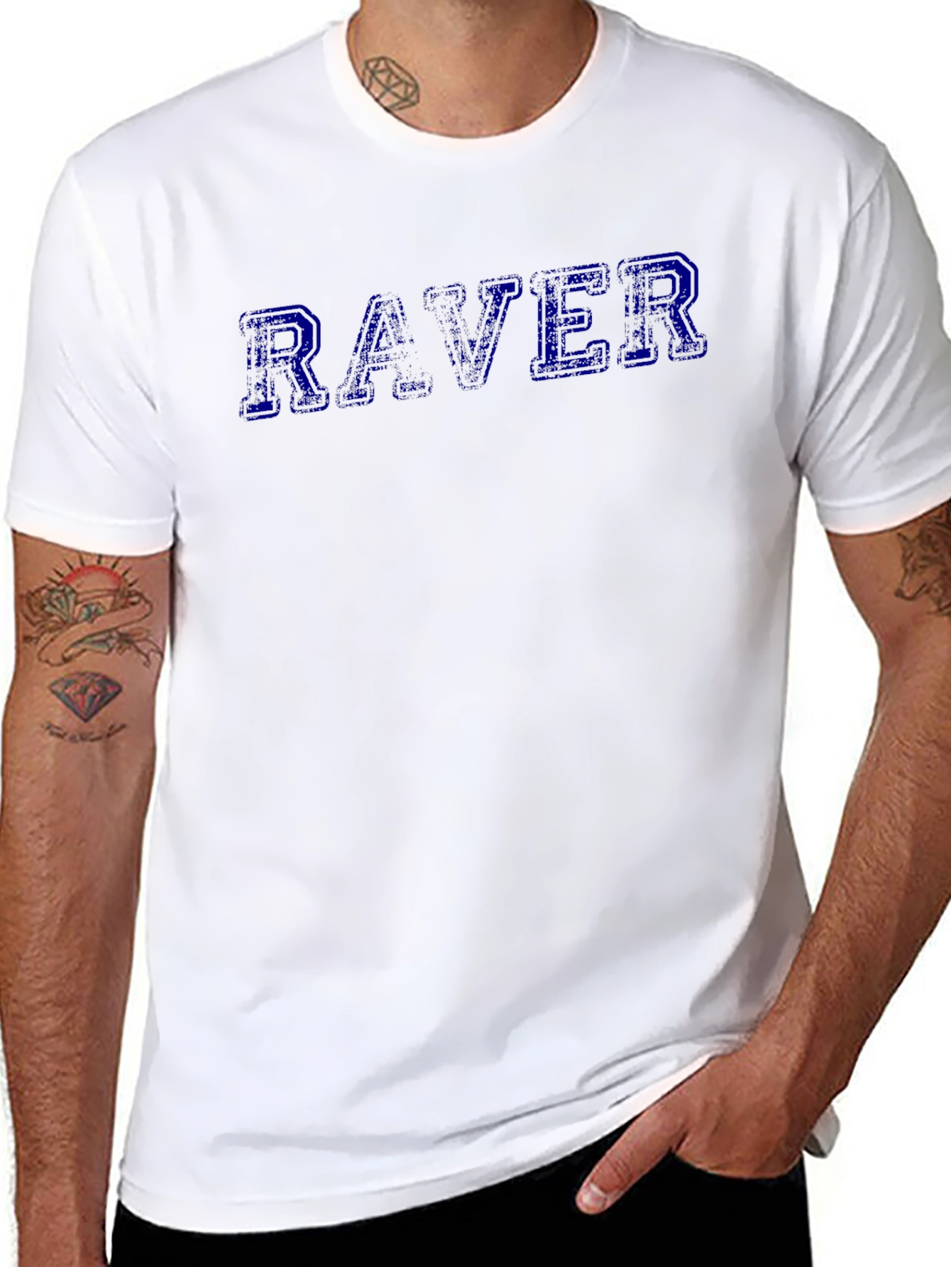 Raver Graphic Print T-Shirt - Black