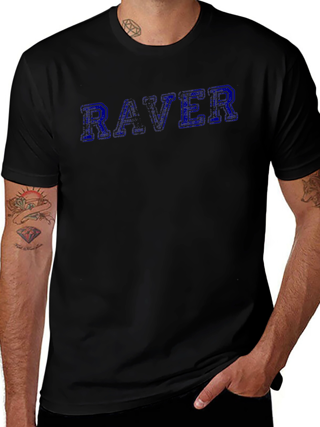 Raver Graphic Print T-Shirt - Black