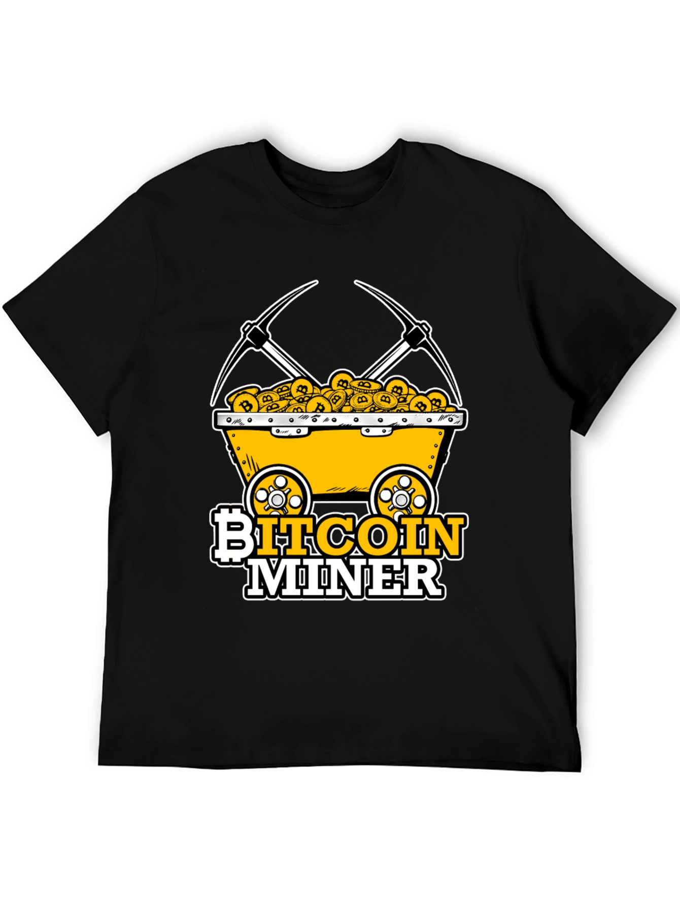 Bitcoin Miner T-Shirt - Crypto Mining Cart Design