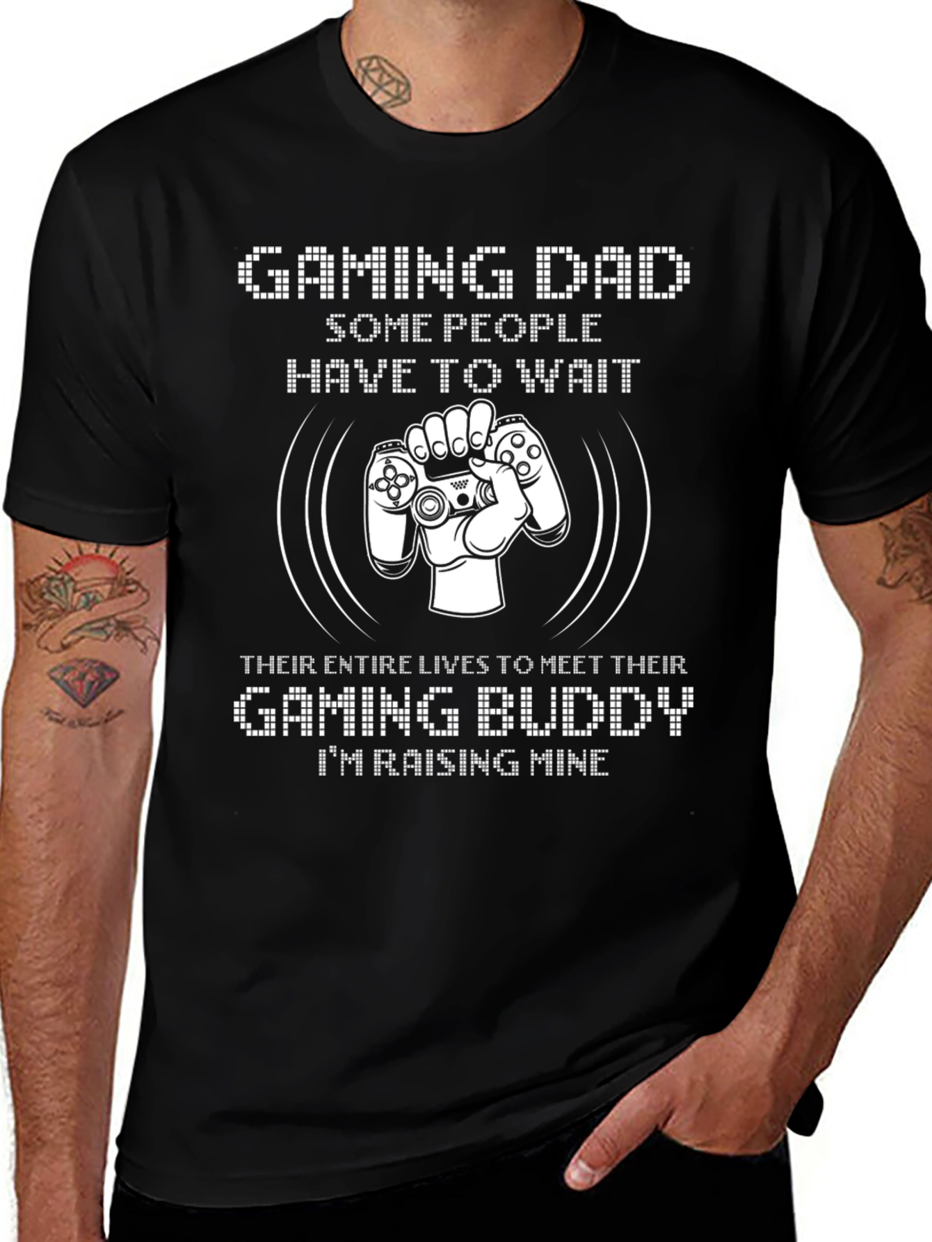 Gaming Dad T-Shirt - Raising My Gaming Buddy