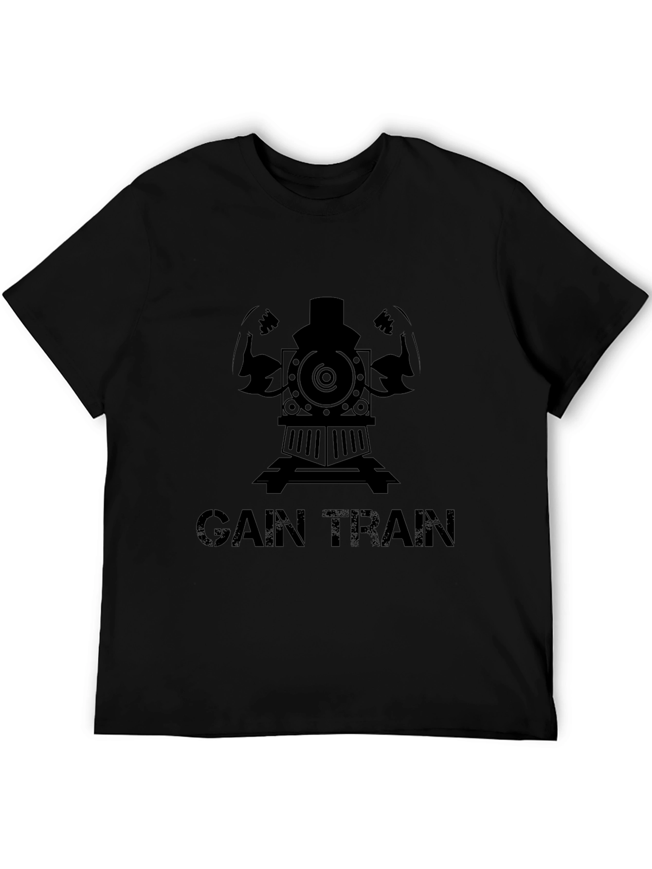 Gain Train Black T-Shirt - Fitness Motivation Tee