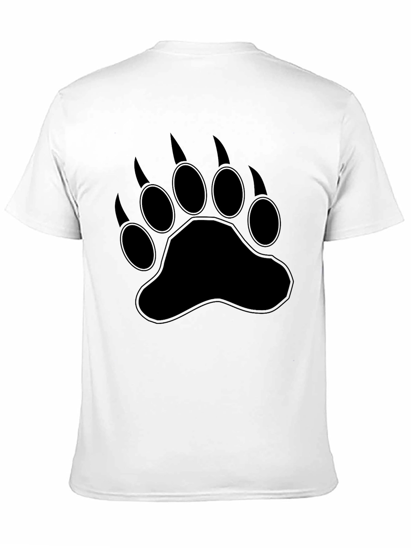 Black Bear Paw Print Graphic T-Shirt