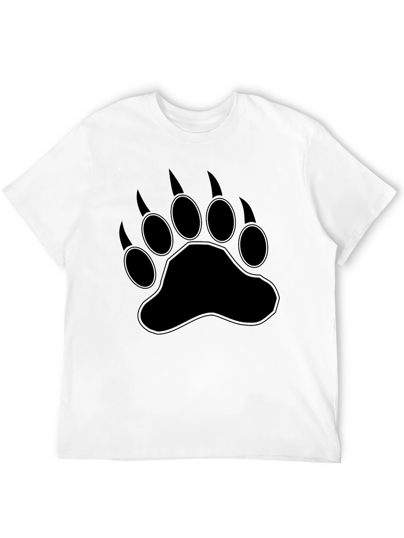 Black Bear Paw Print Graphic T-Shirt