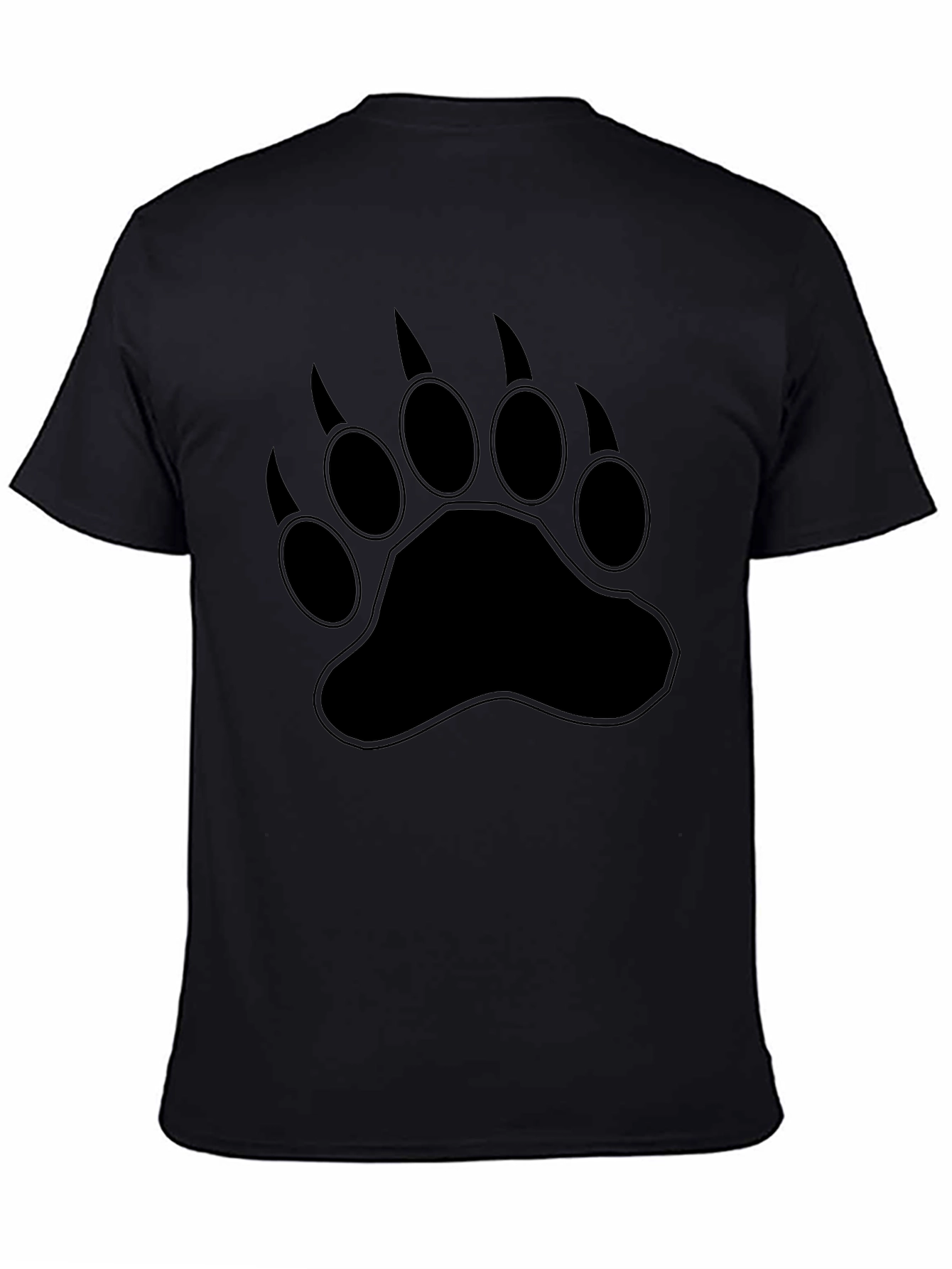 Black Bear Paw Print Graphic T-Shirt