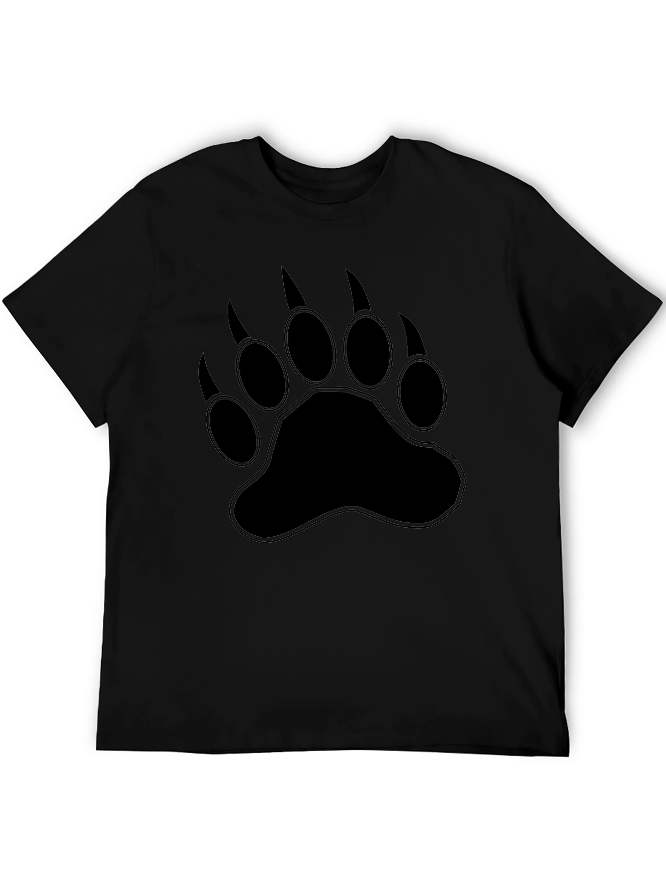 Black Bear Paw Print Graphic T-Shirt