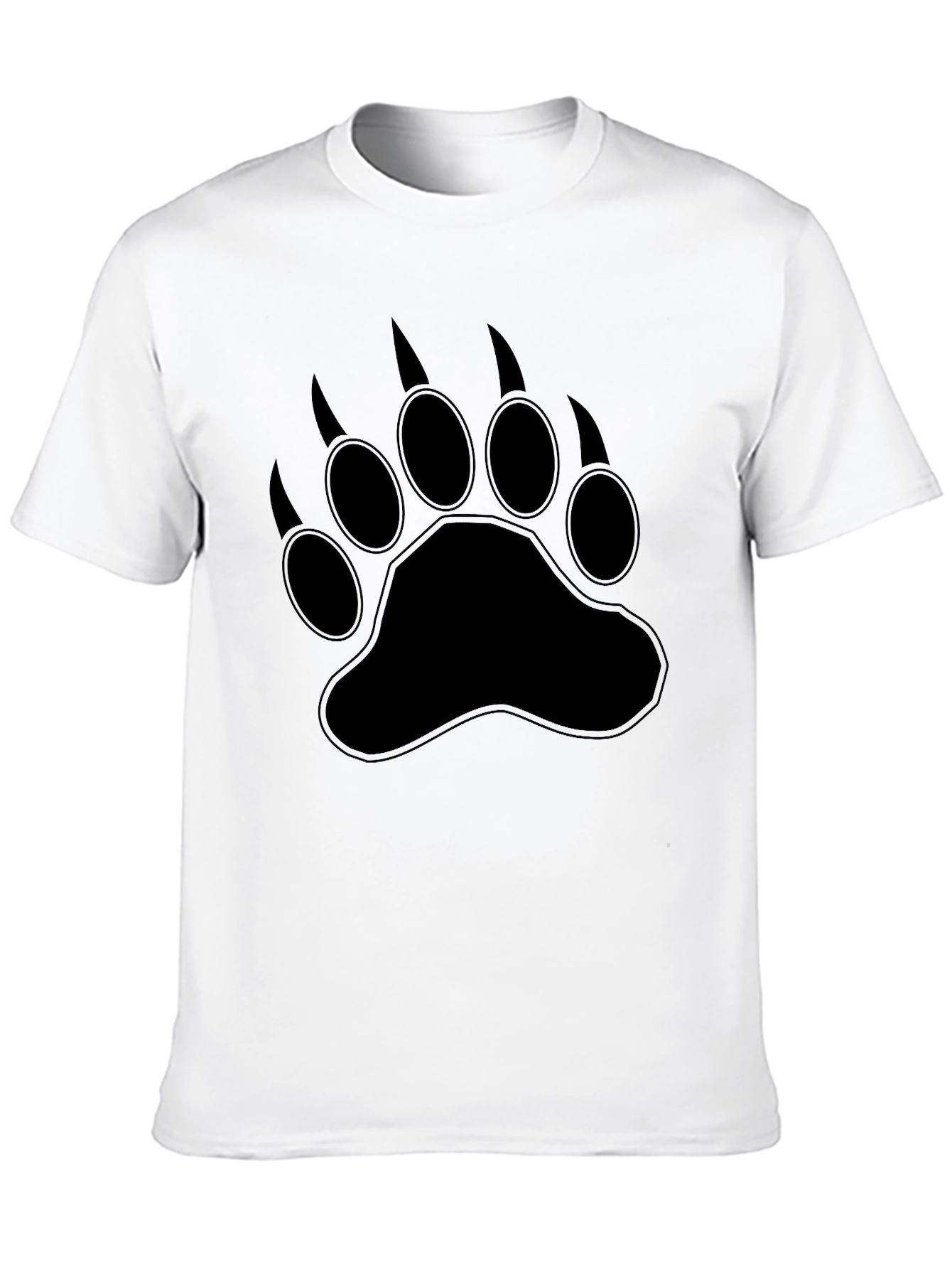 Black Bear Paw Print Graphic T-Shirt