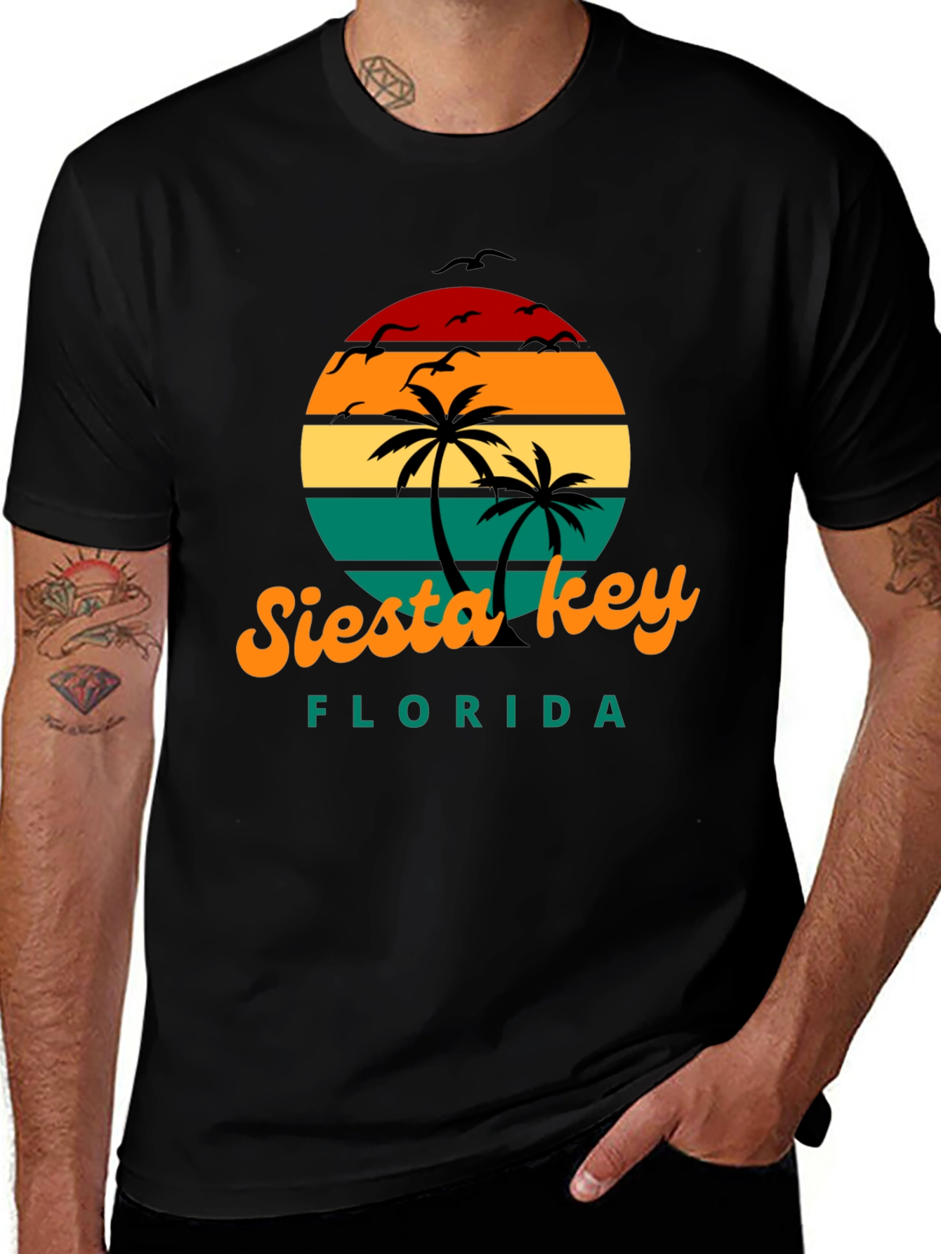 Siesta Key Florida Retro Sunset T-Shirt