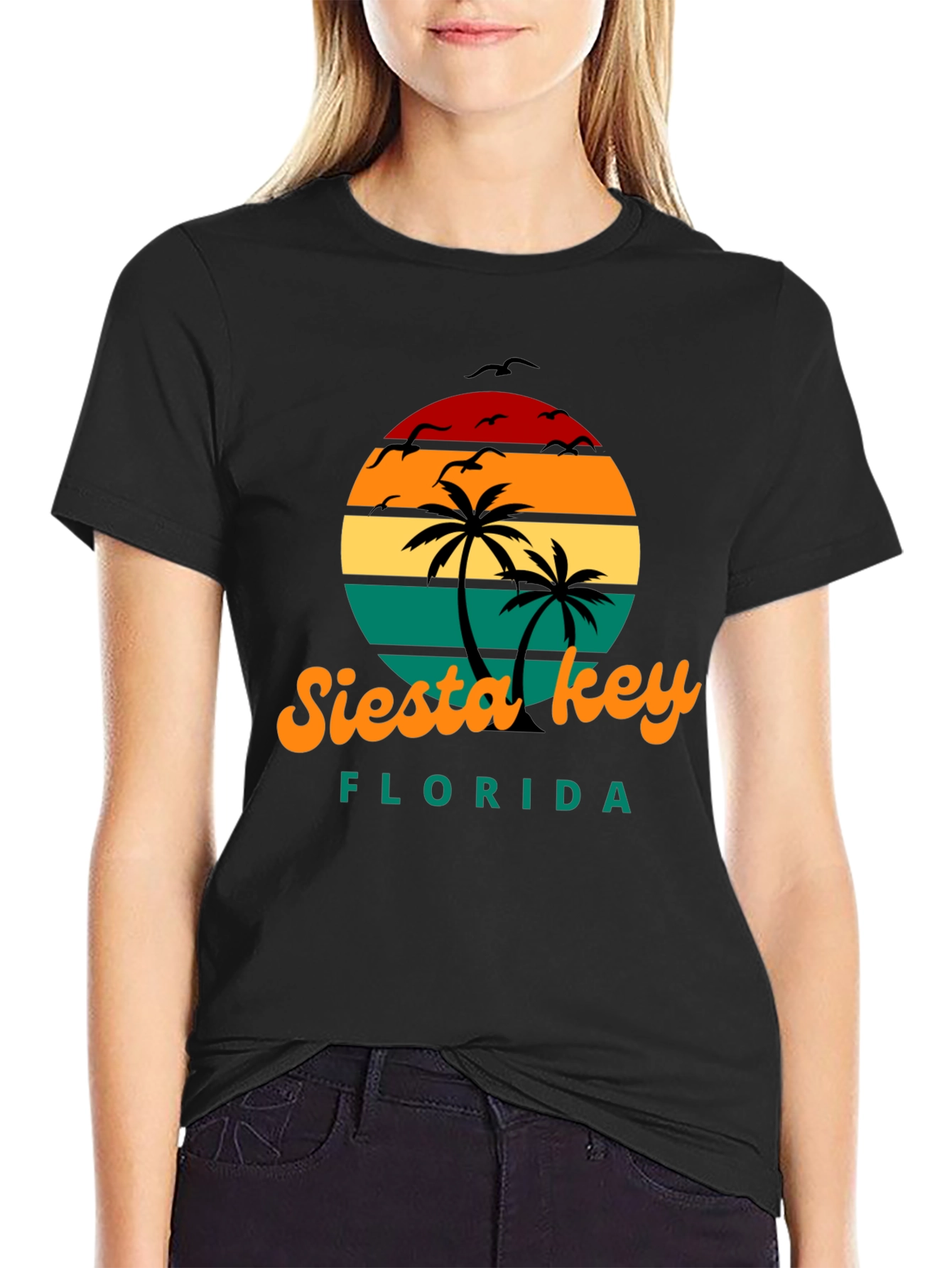 Siesta Key Florida Retro Sunset T-Shirt