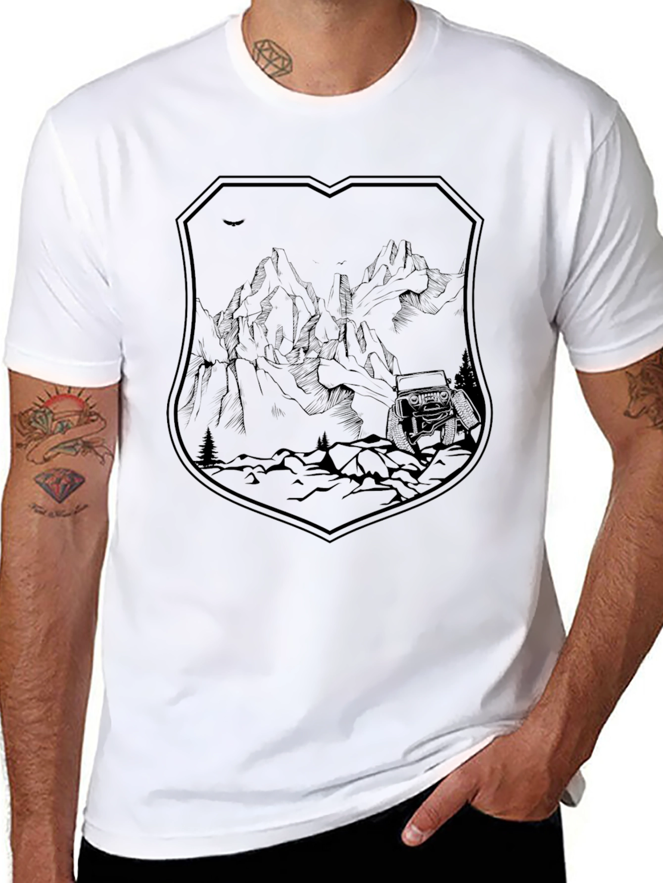 Mountain Adventure Graphic Tee - Black