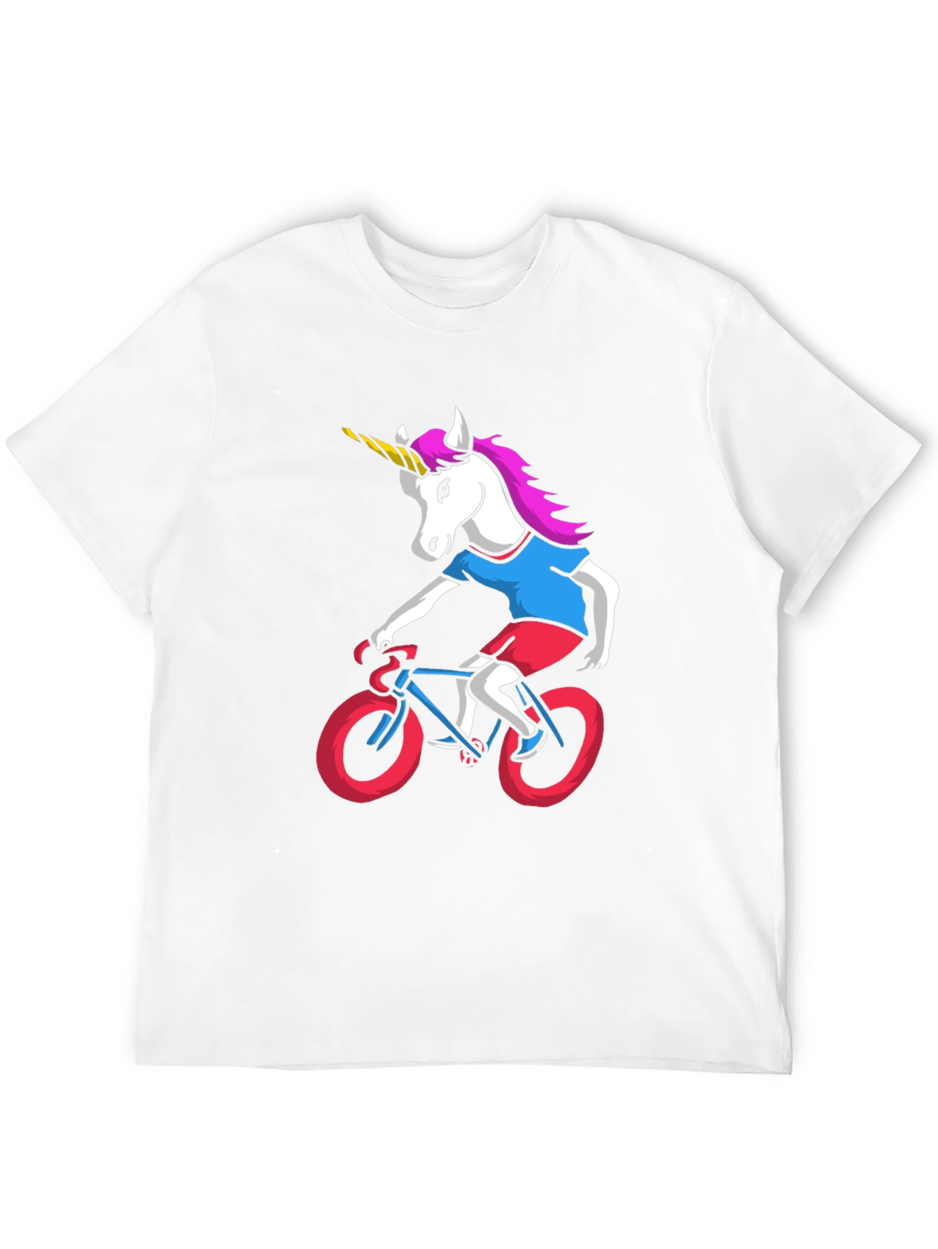 Unicorn Riding Bike Graphic Tee