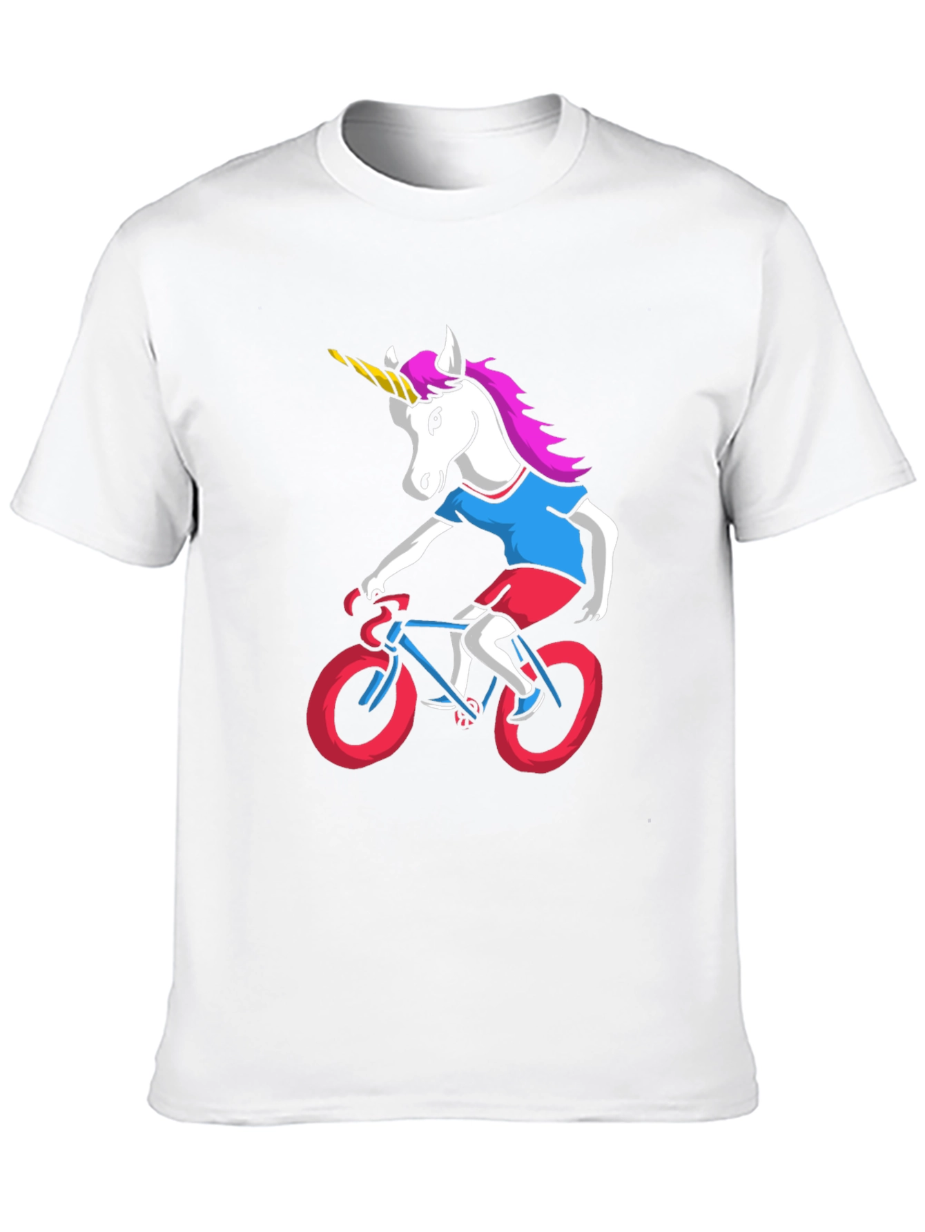 Unicorn Riding Bike Graphic Tee