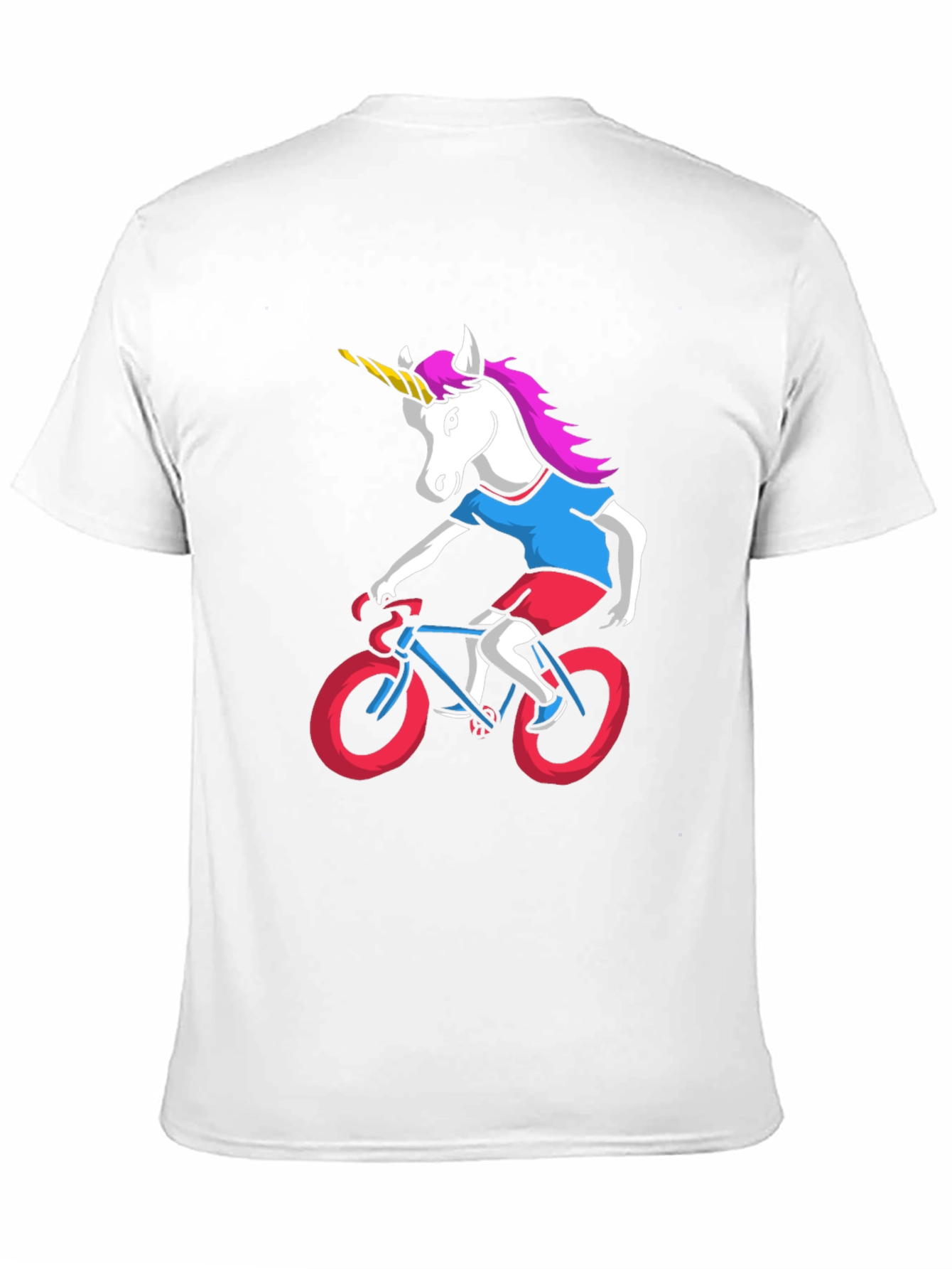 Unicorn Riding Bike Graphic Tee