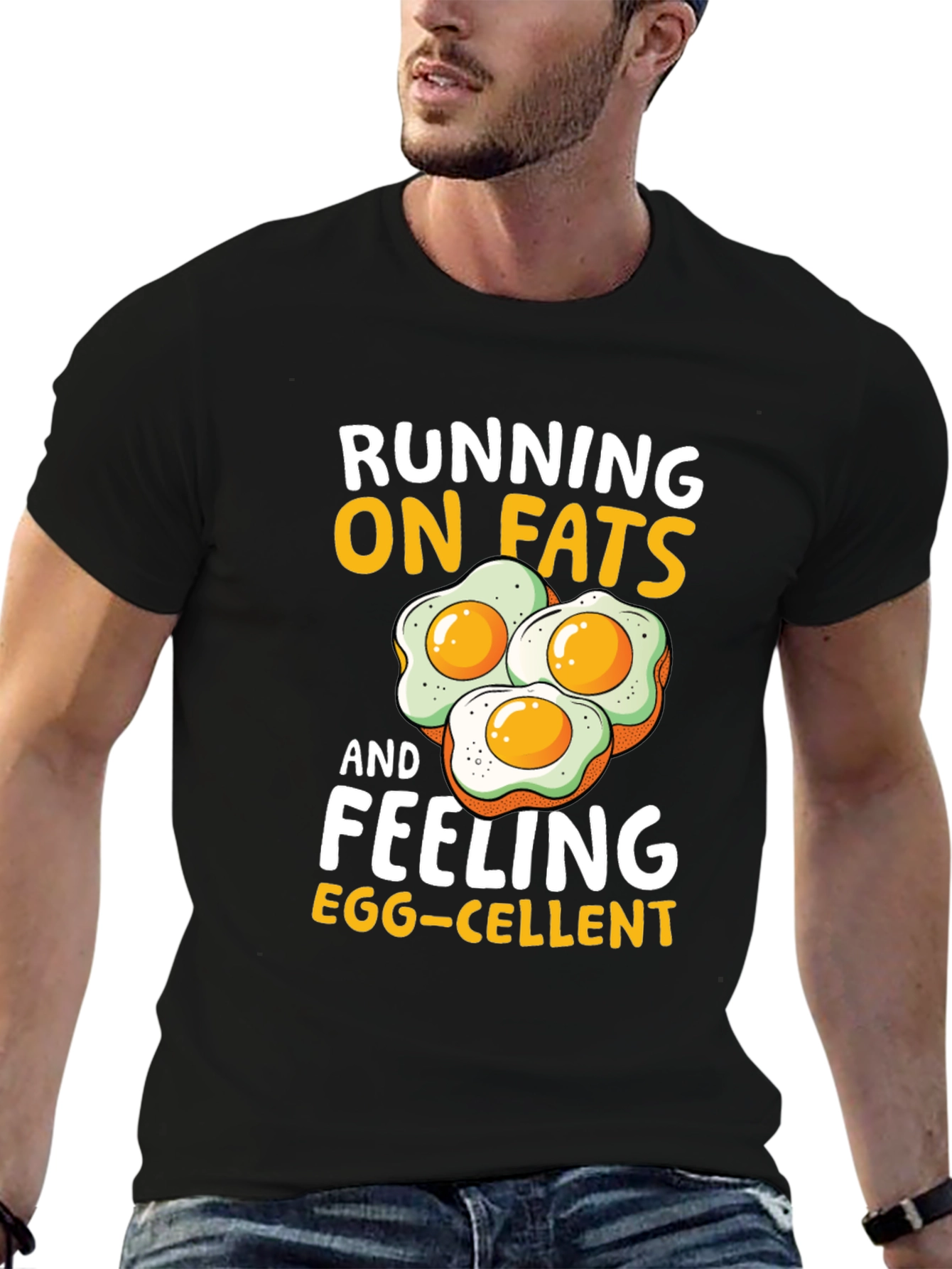 Running on Fats Funny Egg T-Shirt