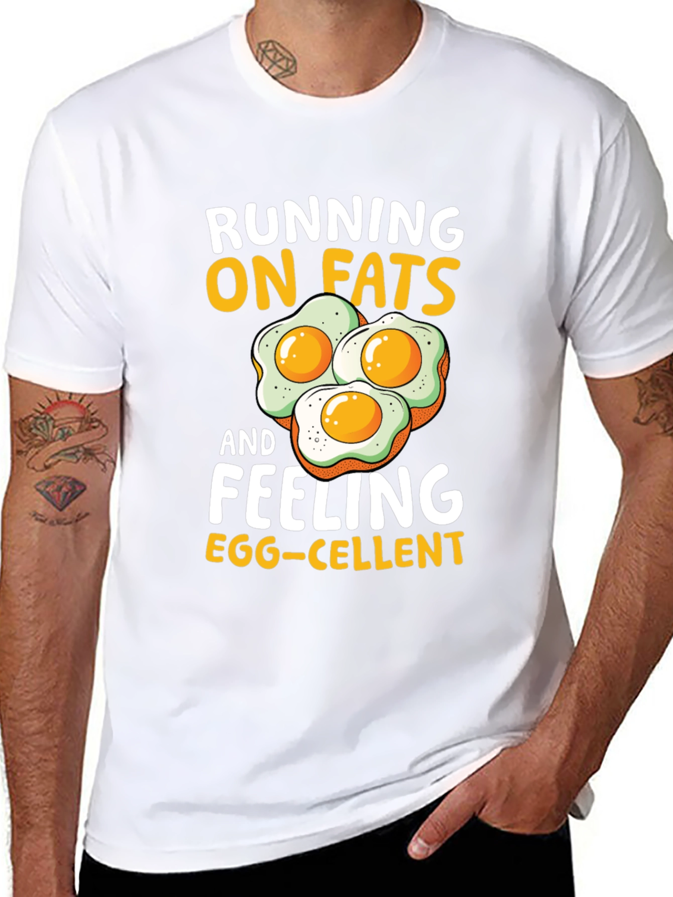 Running on Fats Funny Egg T-Shirt