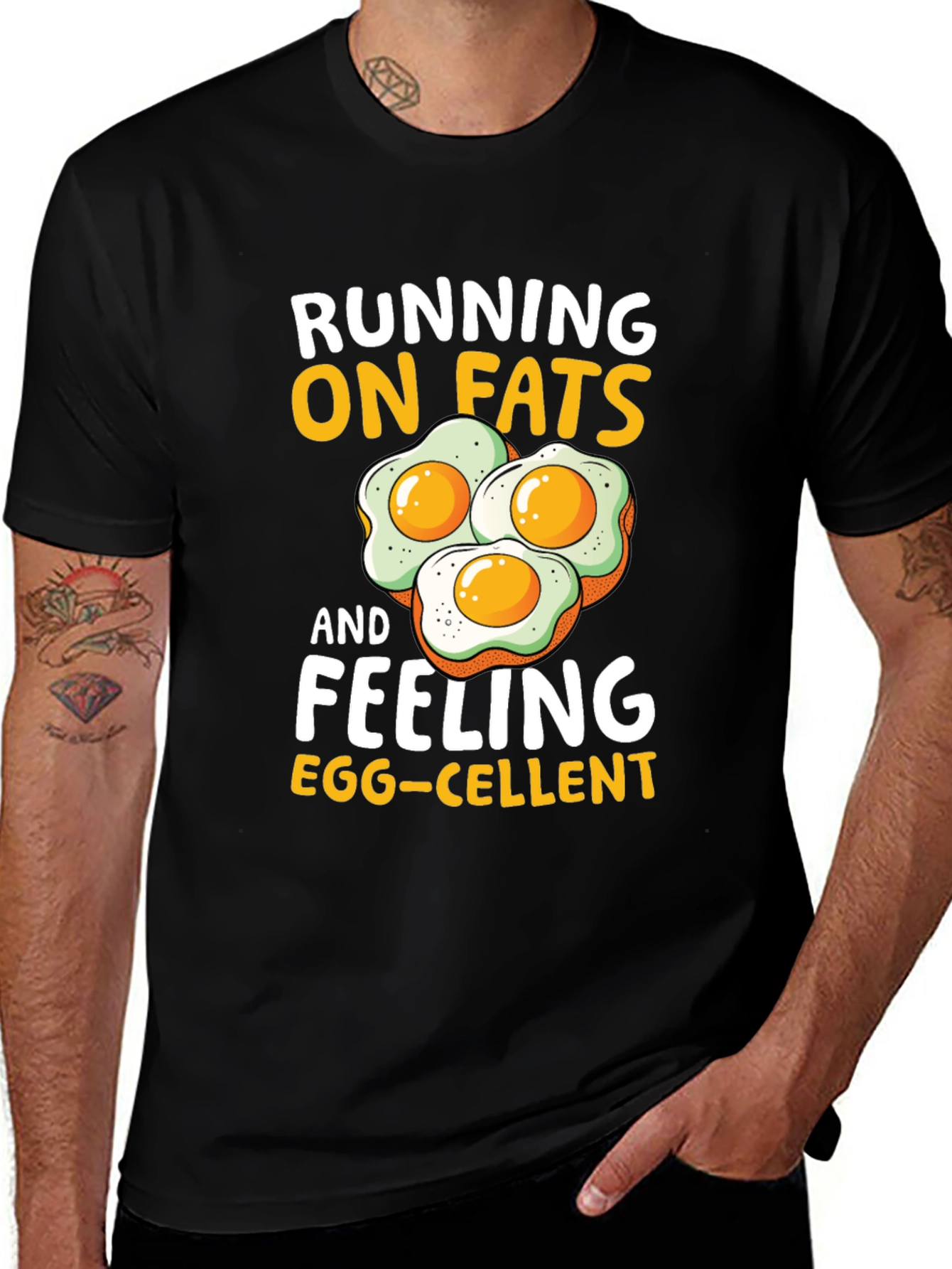 Running on Fats Funny Egg T-Shirt