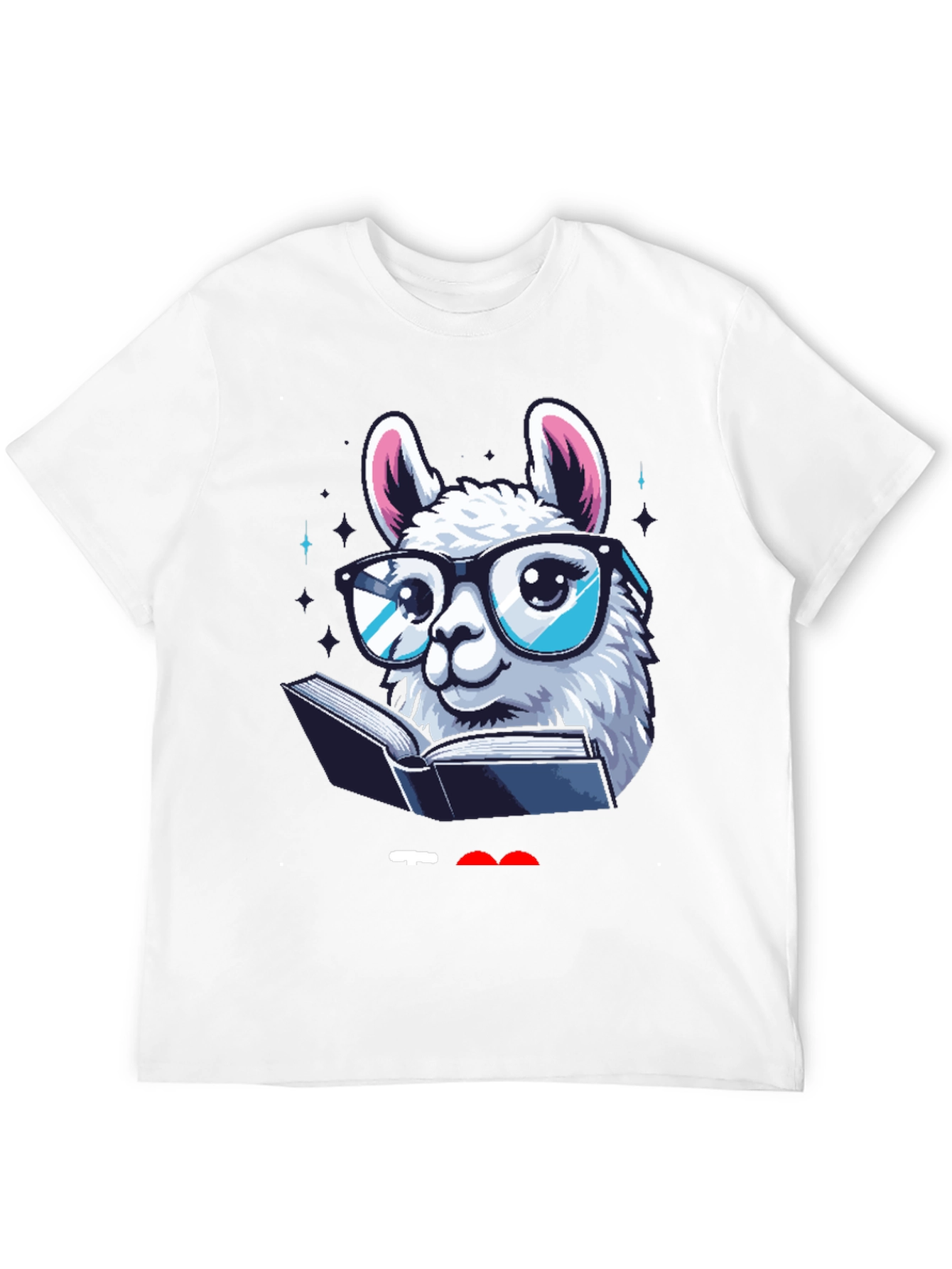 Llama Reader Graphic Tee - Black Cotton Shirt