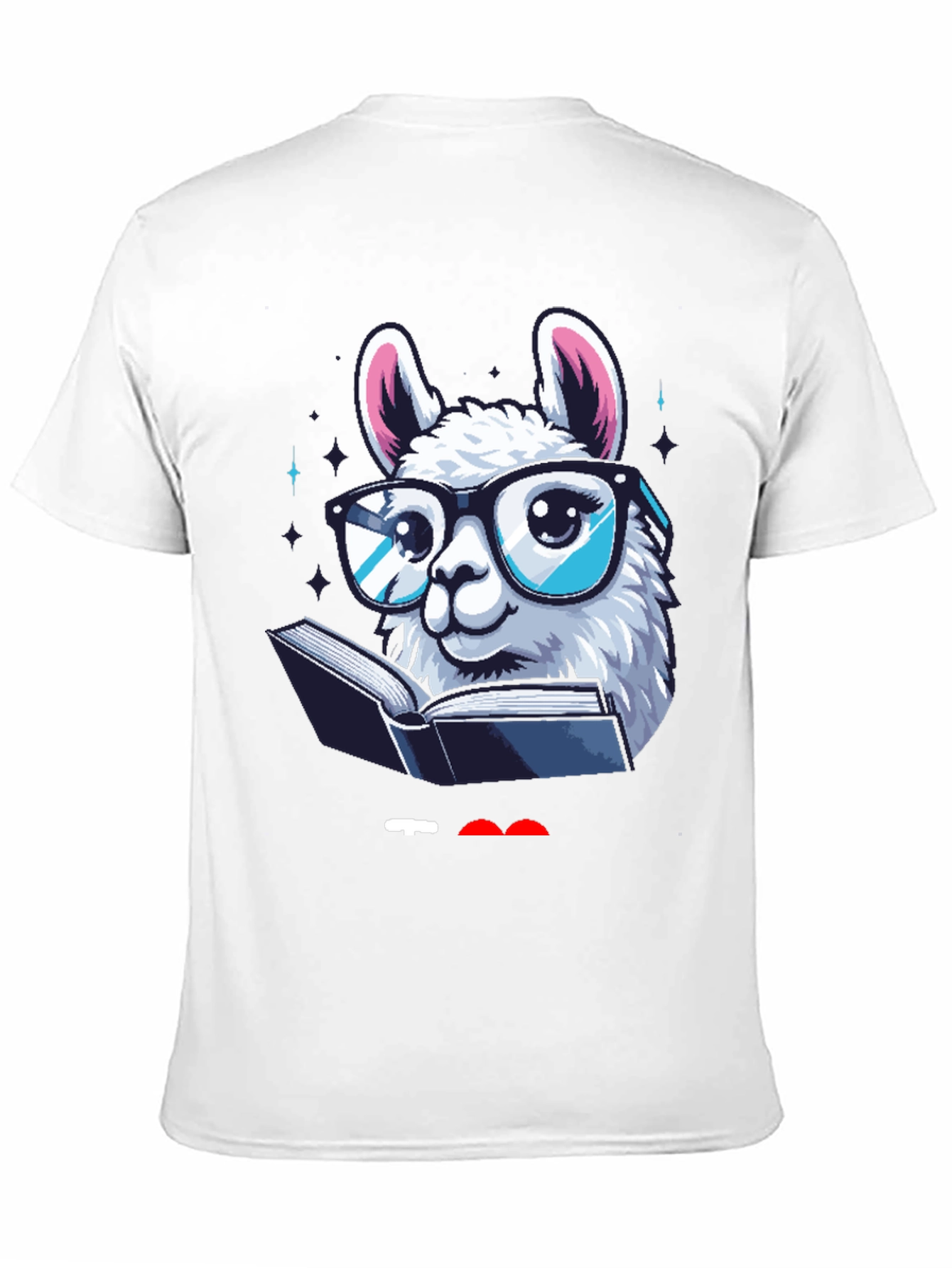 Llama Reader Graphic Tee - Black Cotton Shirt