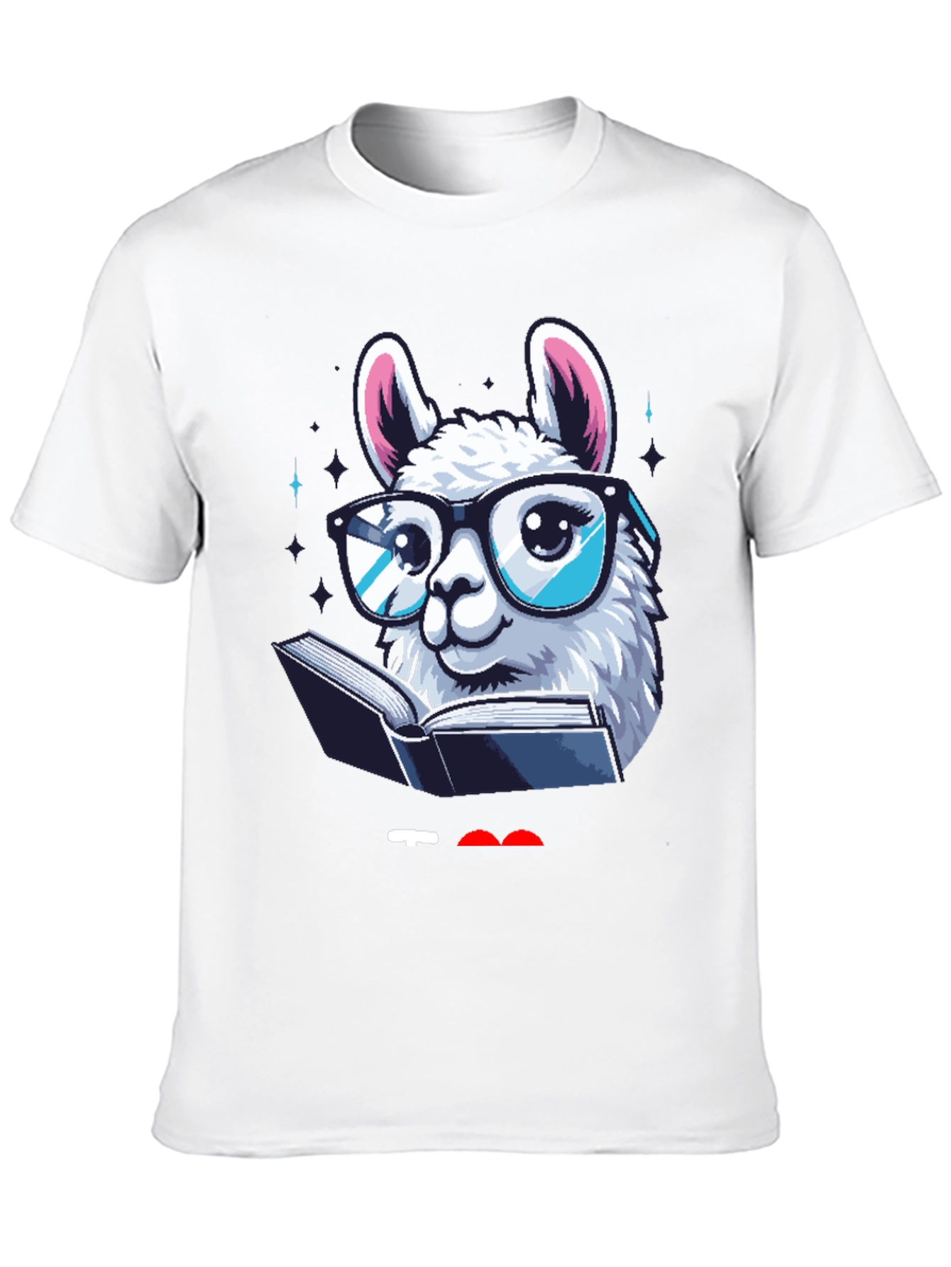 Llama Reader Graphic Tee - Black Cotton Shirt