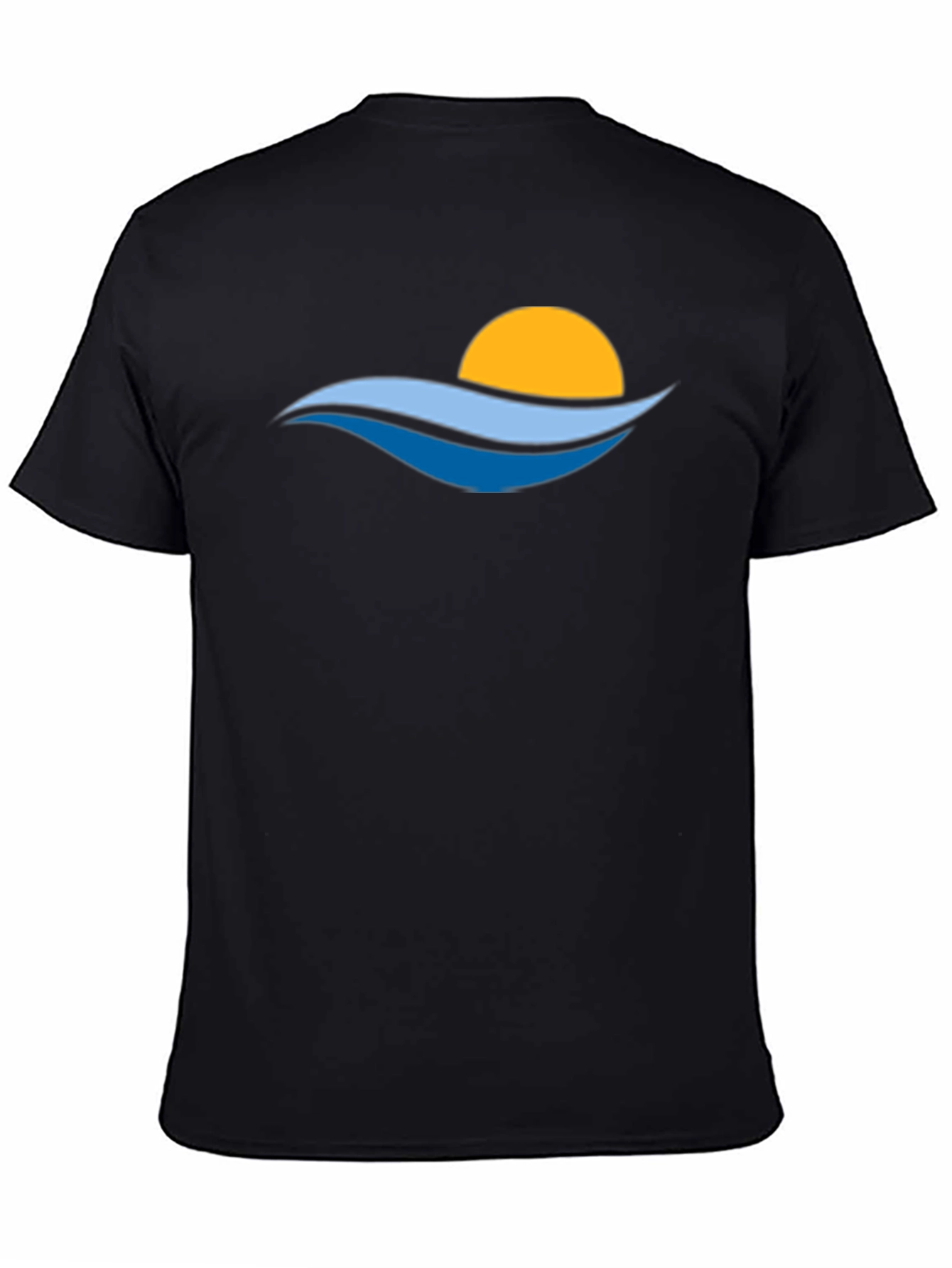 Sunset Waves Graphic Tee - Stylish Black T-Shirt