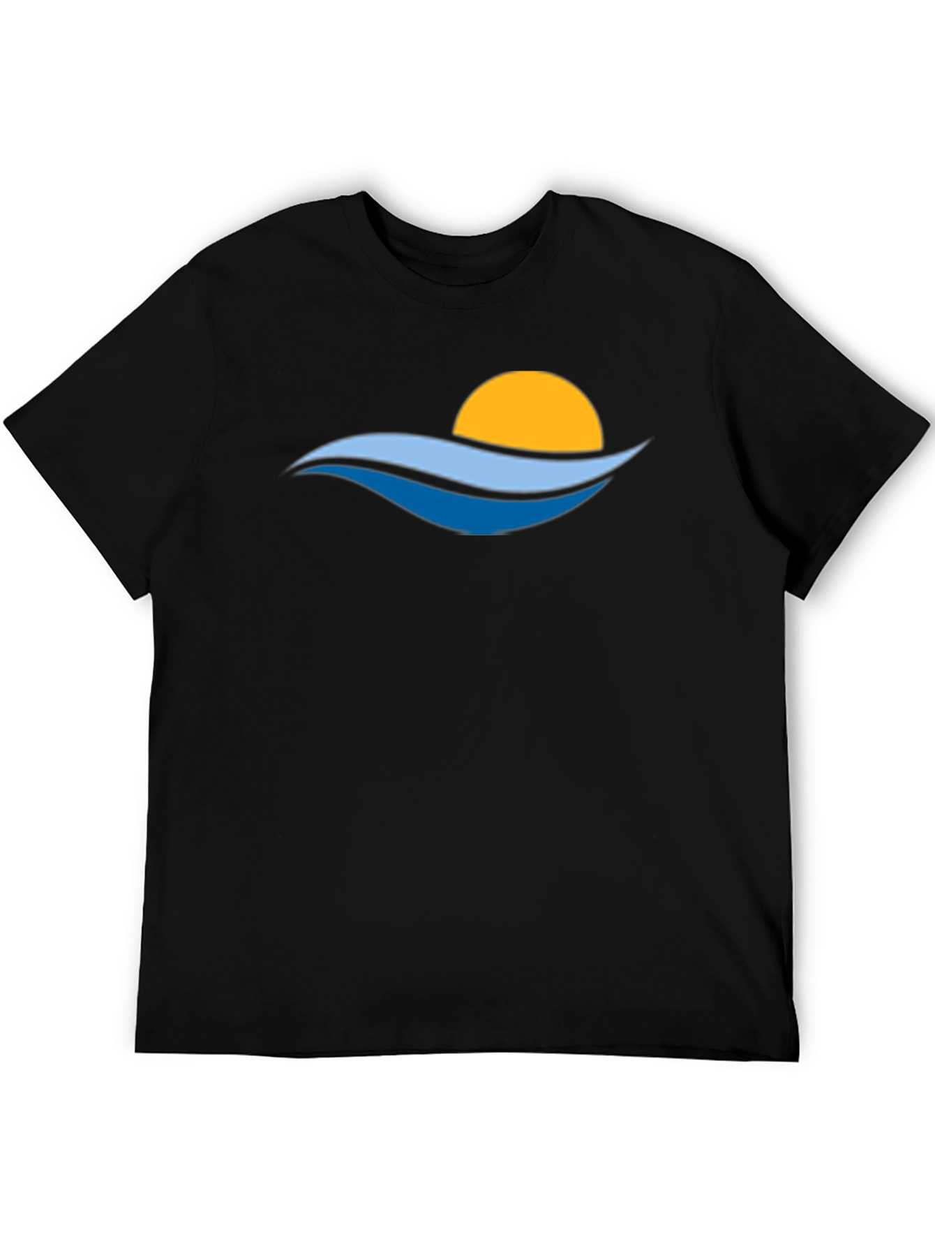 Sunset Waves Graphic Tee - Stylish Black T-Shirt